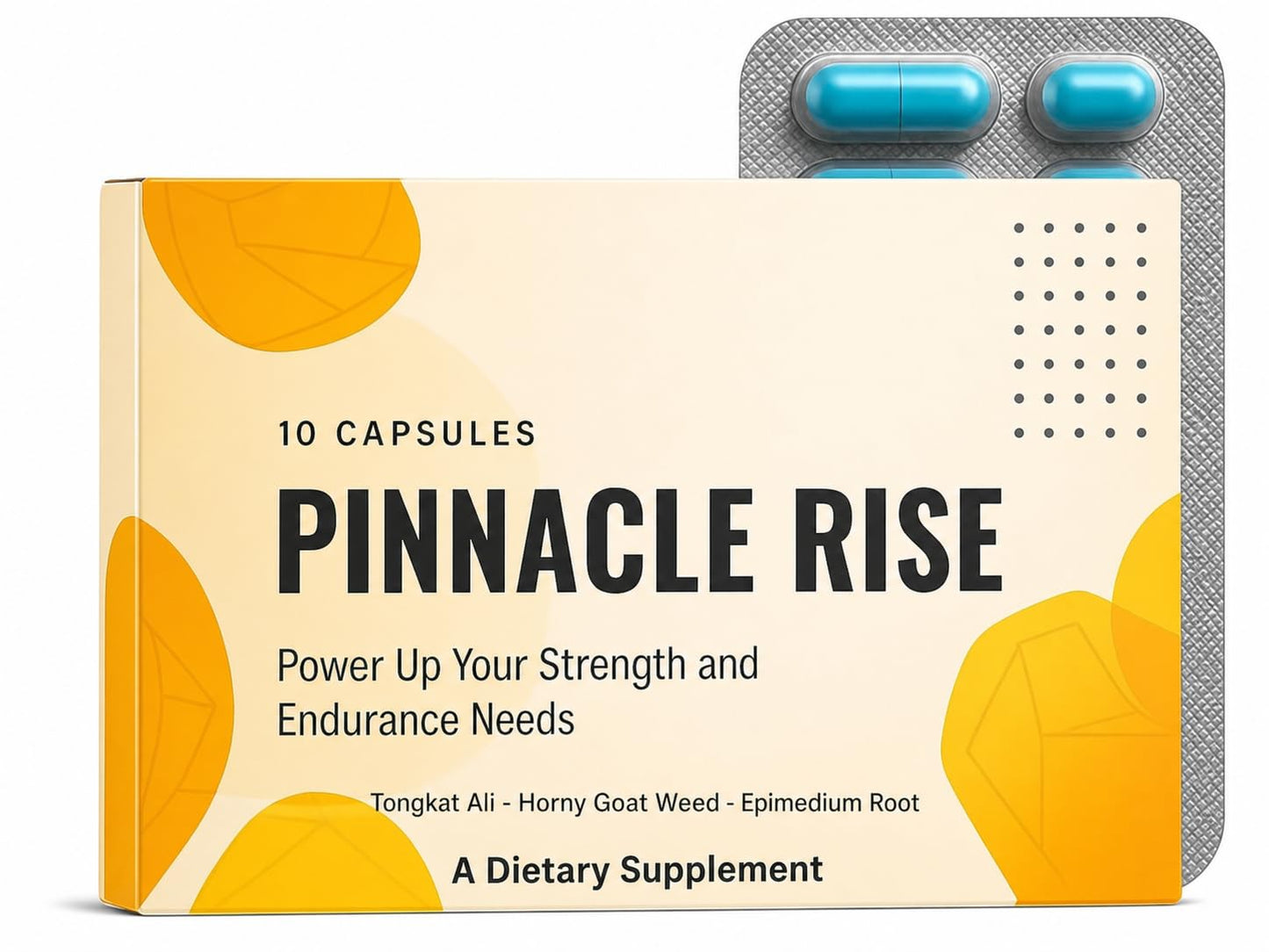 Pinnacle Rise Herbal Energy & Vitality Supplement for Men – Ginseng, Maca, Tribulus, Tongkat Ali & Epimedium – Supports Endurance & Daily Performance, 10 Capsules