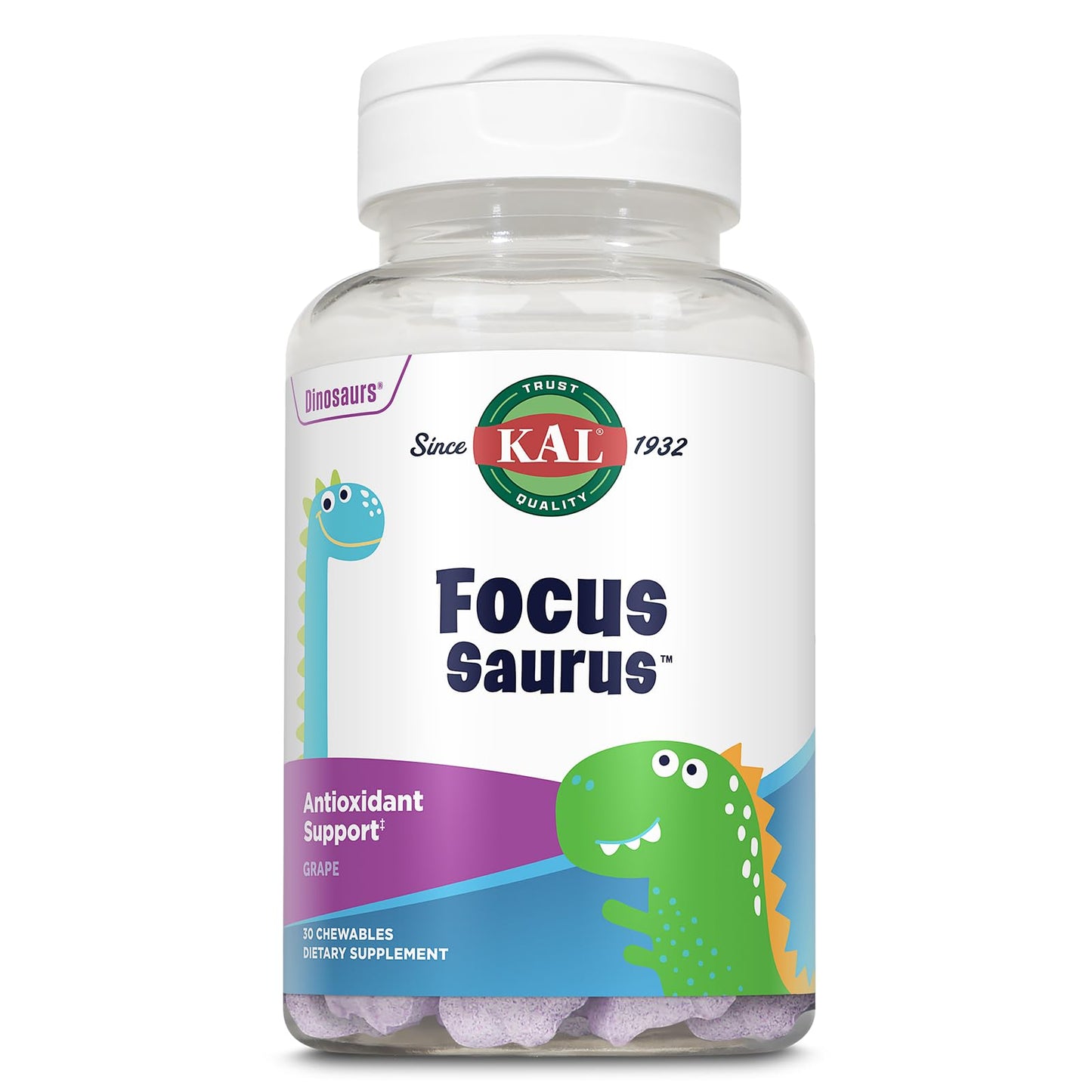 KAL Focus-Saurus Grape Chewables 30