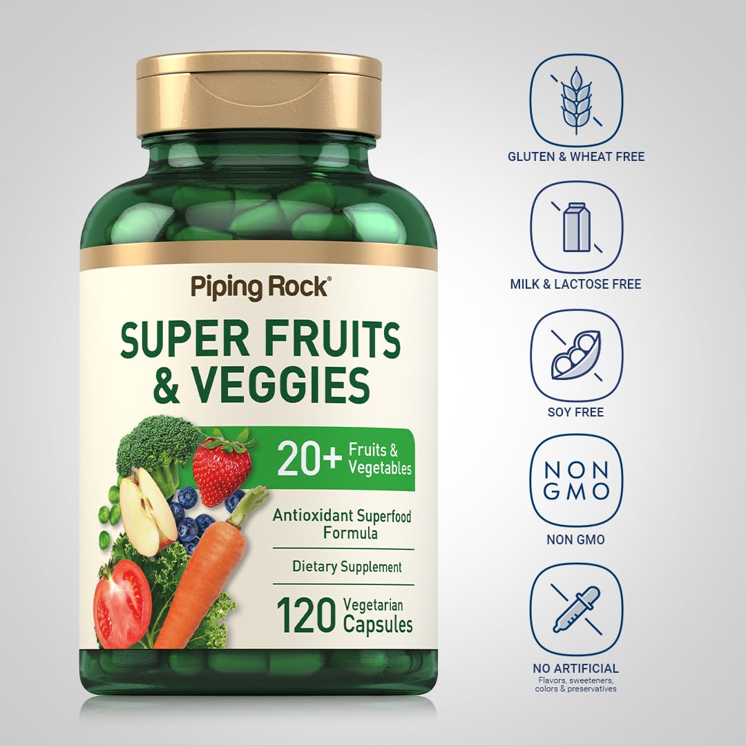 Piping Rock Fruits and Veggies Supplement Capsules 120 Count