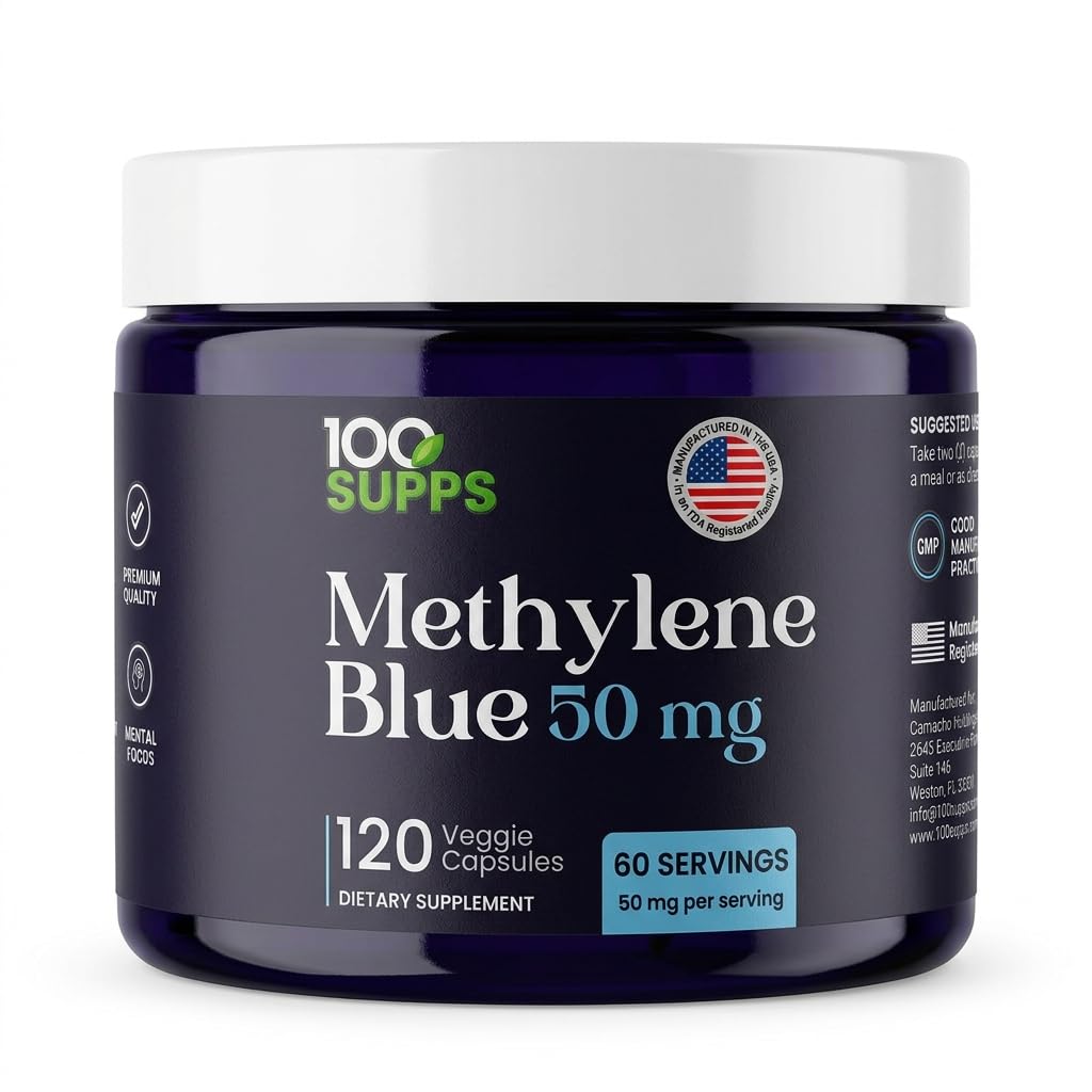 100 Supps Methylene Blue Capsules 120 Count