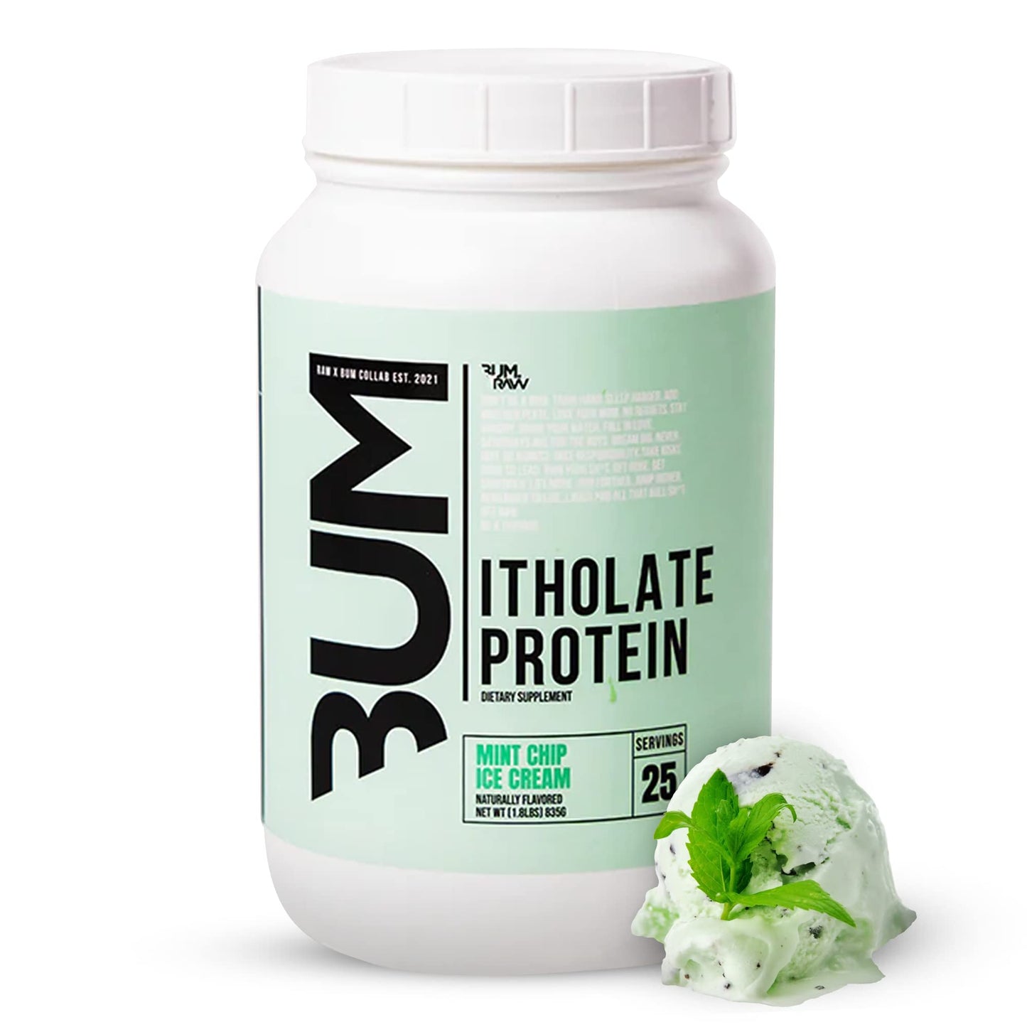 RAW Whey Isolate Protein Powder, Mint Chip Ice Cream (CBUM Itholate Protein) - 100% Grass-Fed, 1.7 lb