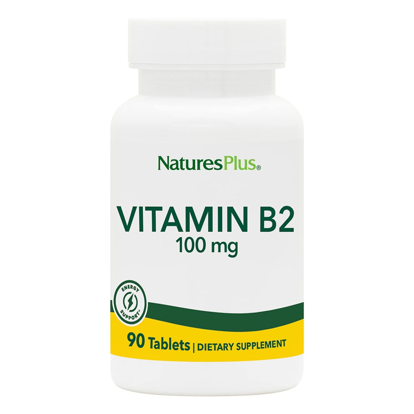NaturesPlus Vitamin B2 100 mg Tablets, 1 Count