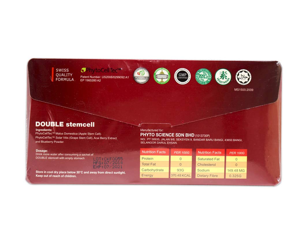 Phytoscience Double Stemcell Rejuvenate Swiss Formula Grape and Apple Stem Cell and Bilberry Essence Powder, 25