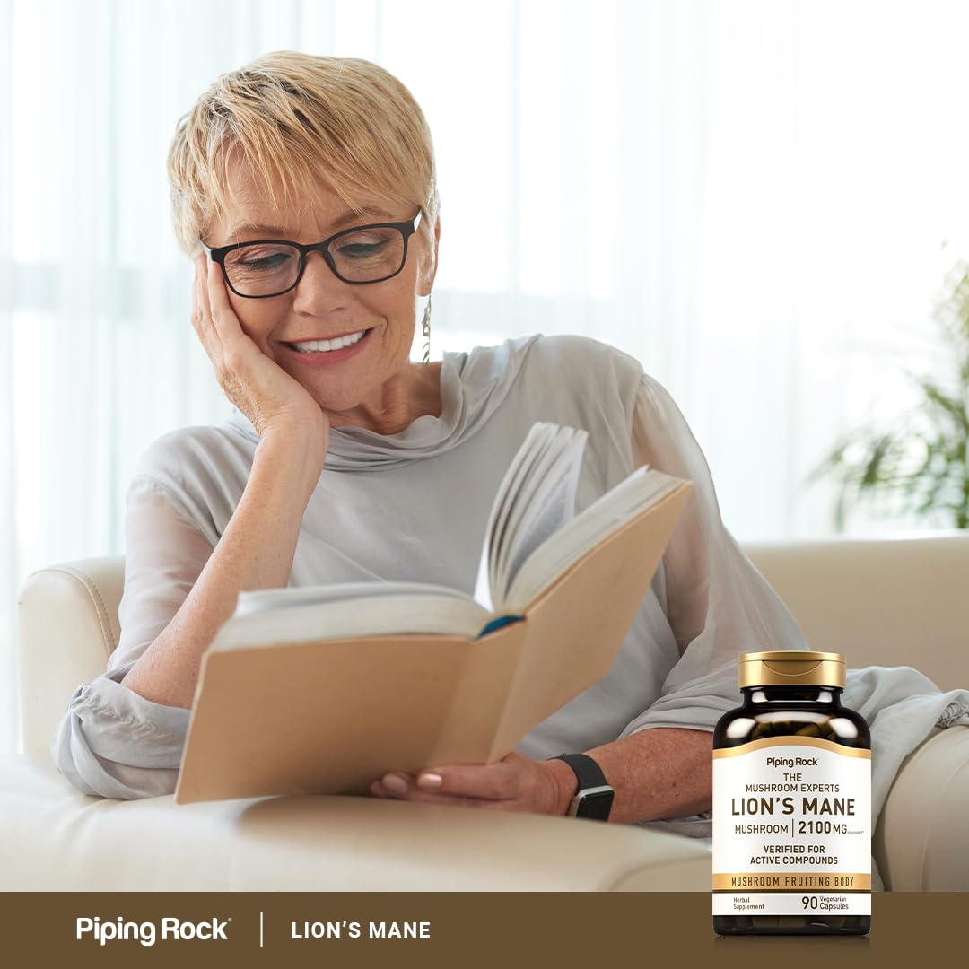 Piping Rock Lions Mane Mushroom Supplement Capsules 90 Capsules
