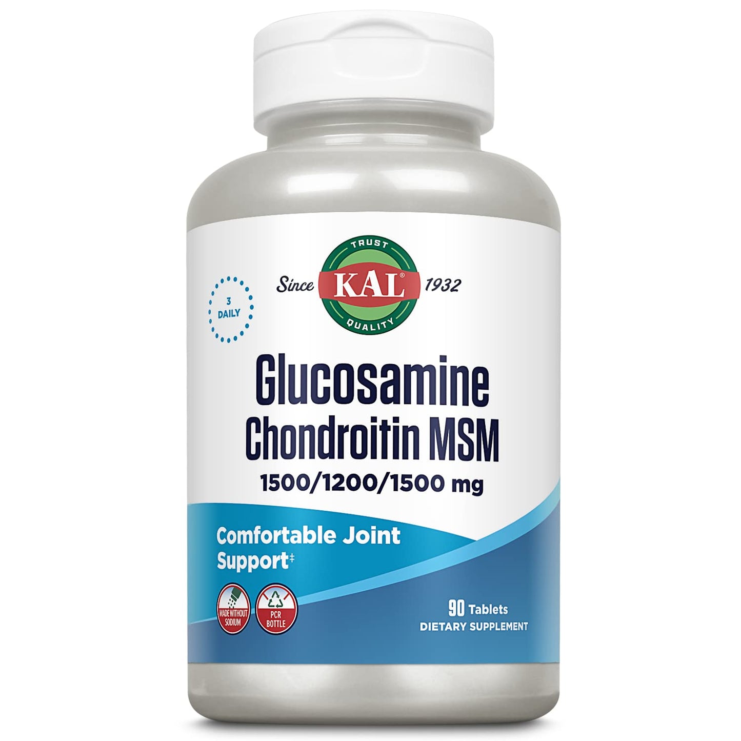 KAL Glucosamine Chondroitin MSM Tablets, 90-Count