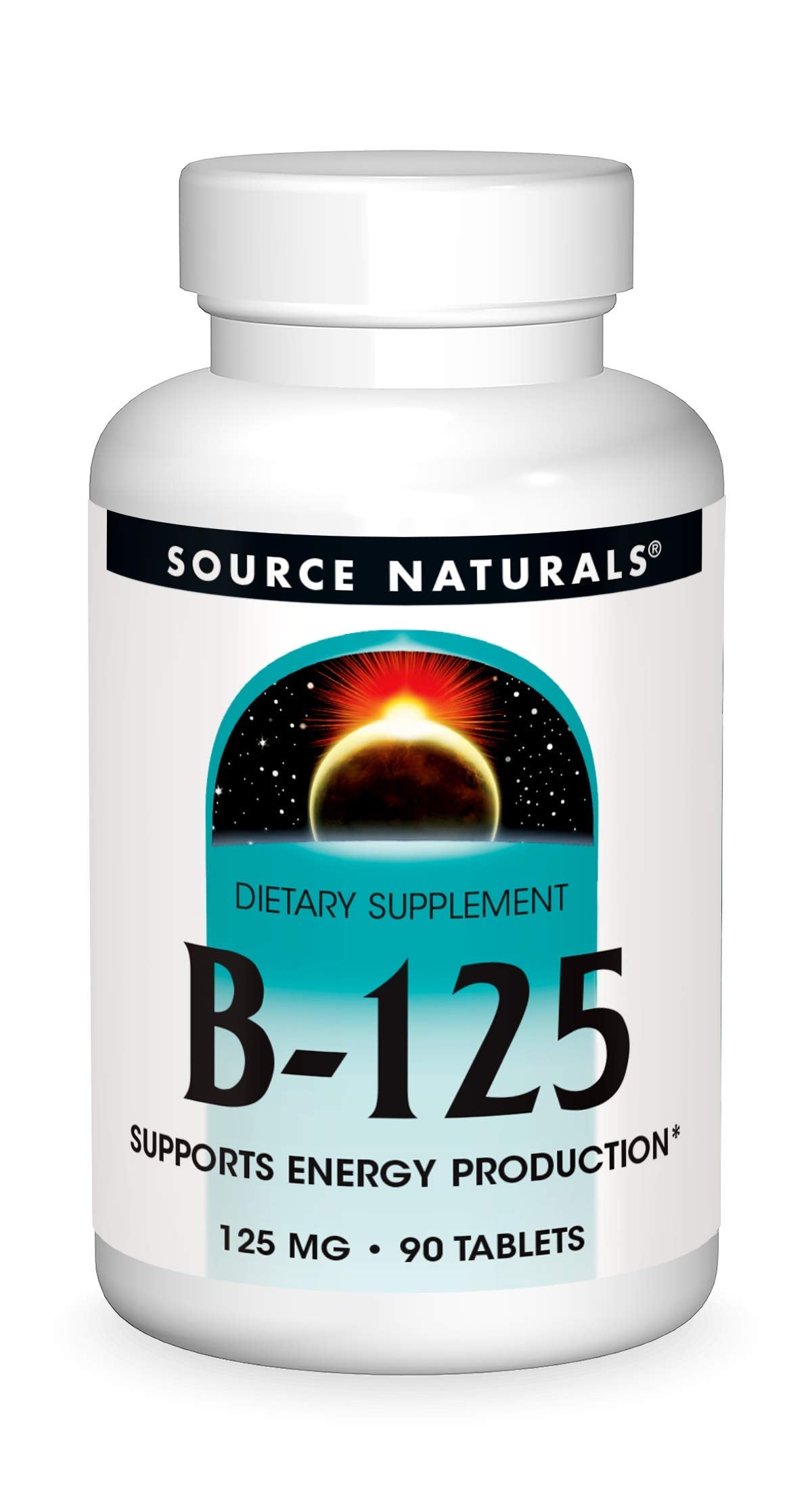 Source Naturals B-125 125 mg B-Vitamins for Energy Production Support, 90 Tablets