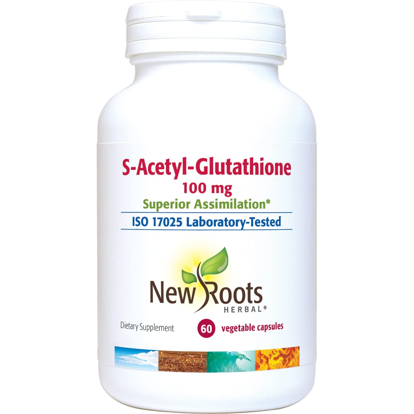 New Roots Herbal S-Acetyl-Glutathione 100mg Capsules, 60 Veg Caps