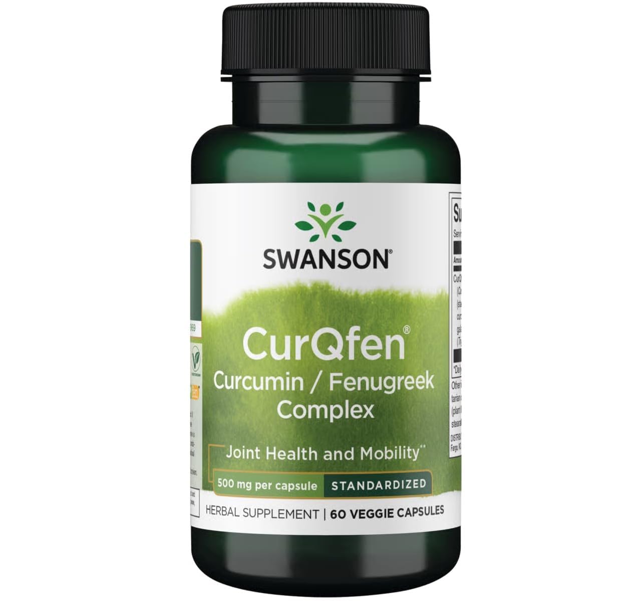 Swanson Controlled Release CurQfen Curcumin/Fenugreek Complex Vegan Capsules, 60 Count
