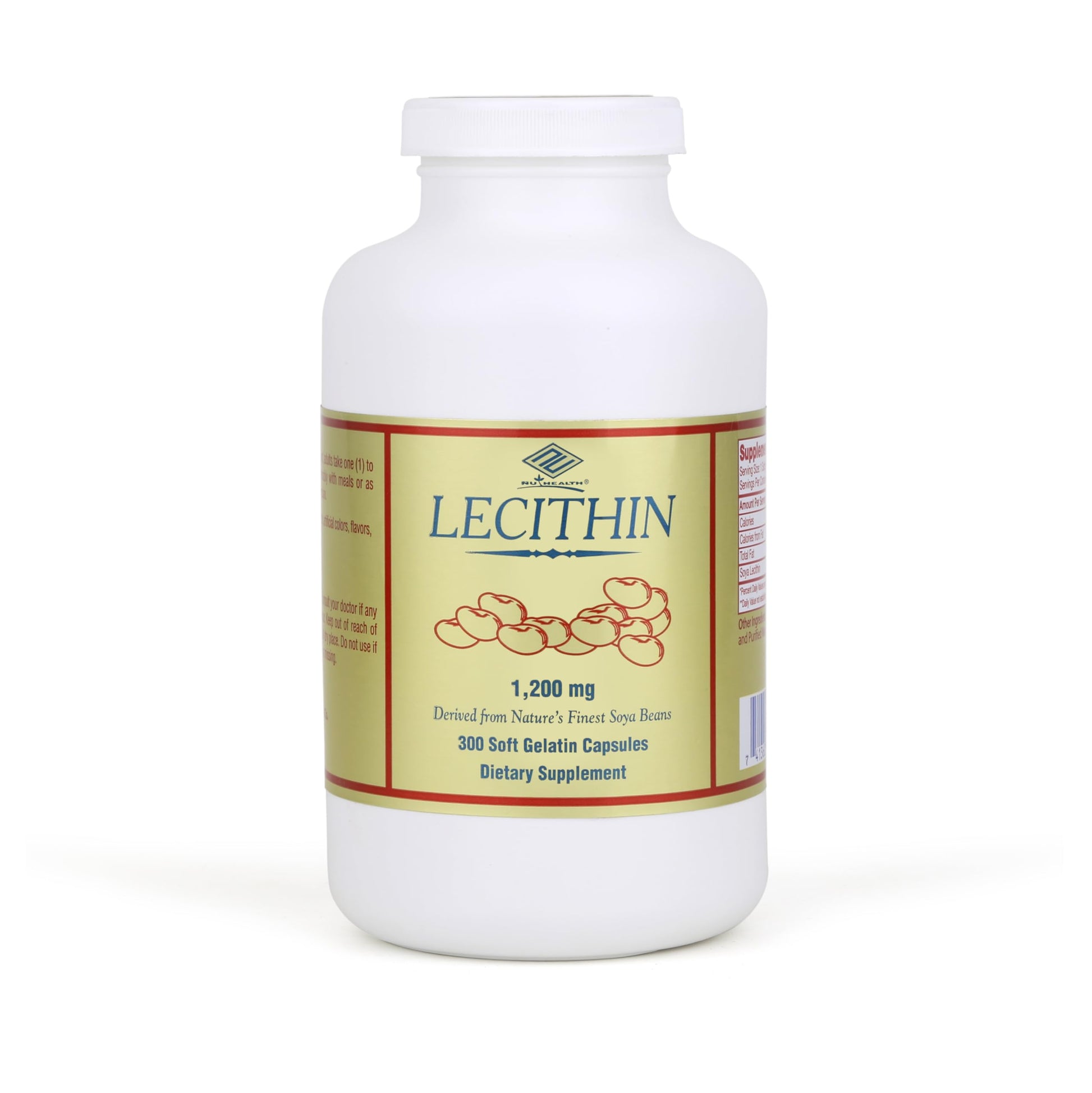 Nu-Health Soy Lecithin 1200 mg Capsules, 300 Count