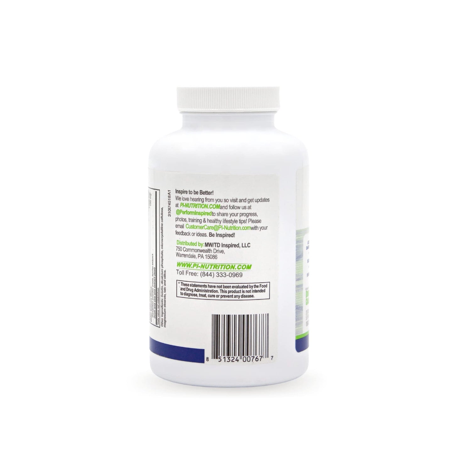 Performance Inspired Apple Cider Vinegar Capsules 1000mg, 180 Capsules