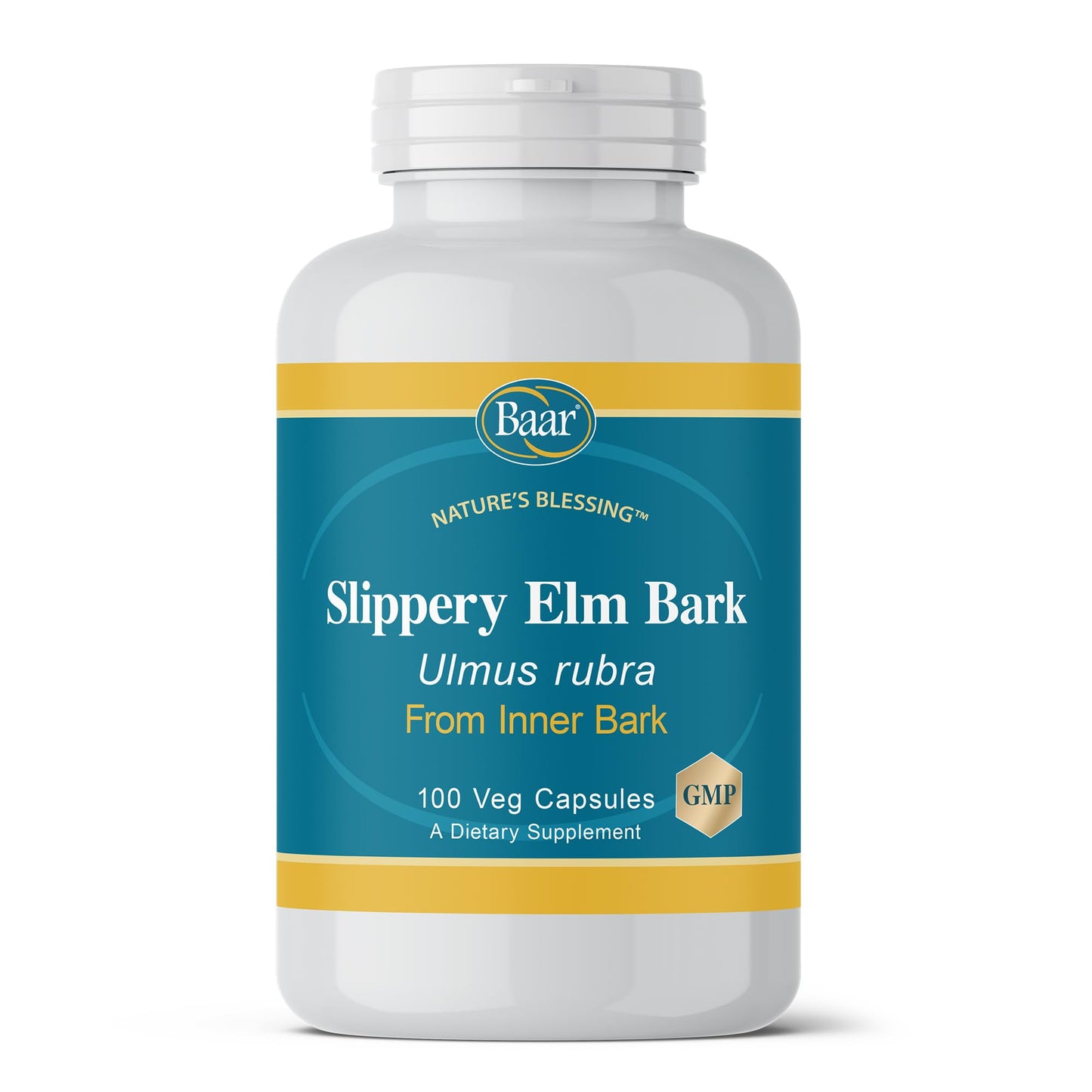 Baar Nature's Blessing Slippery Elm Bark Capsules, 100 Count