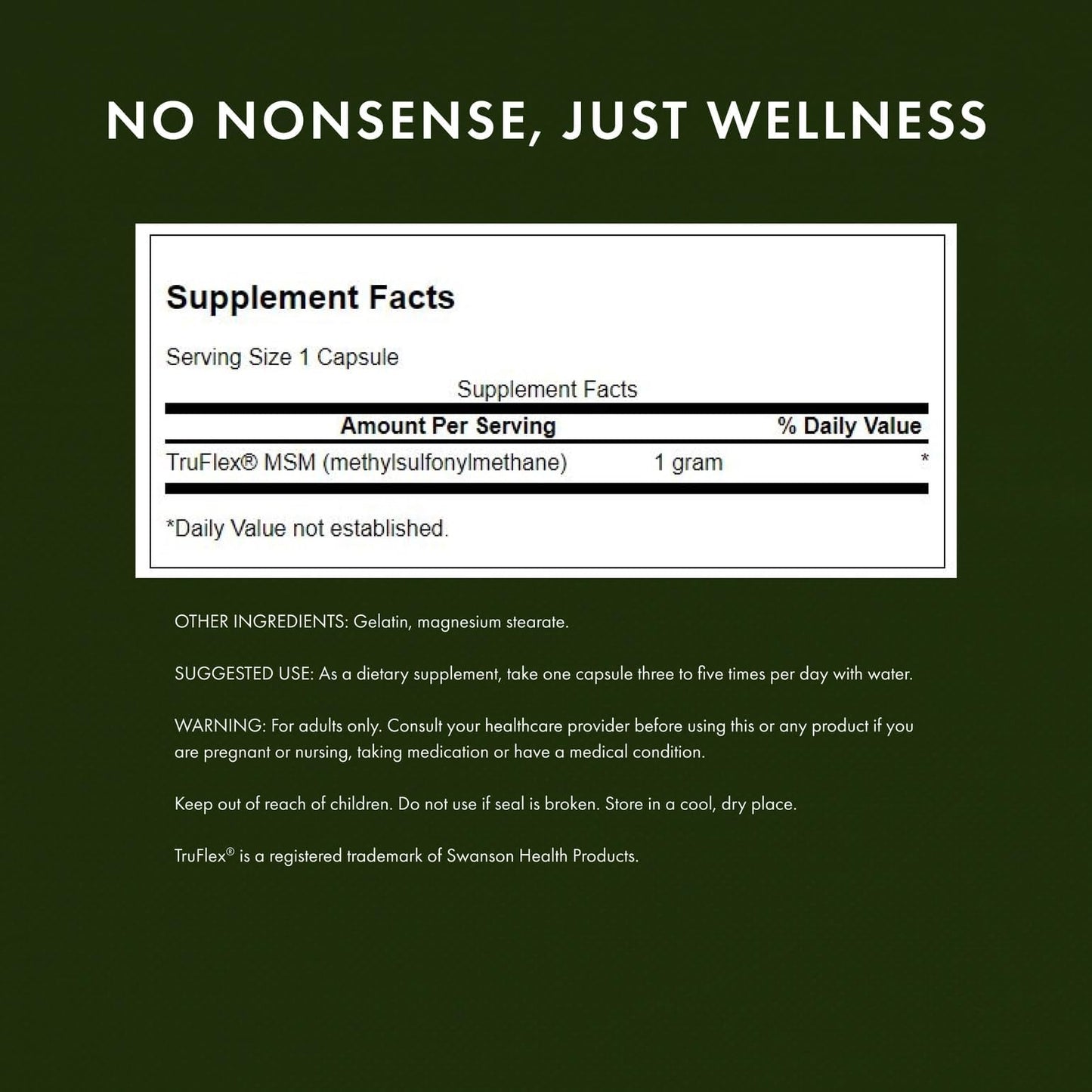 Swanson MSM Capsules 240 Capsules