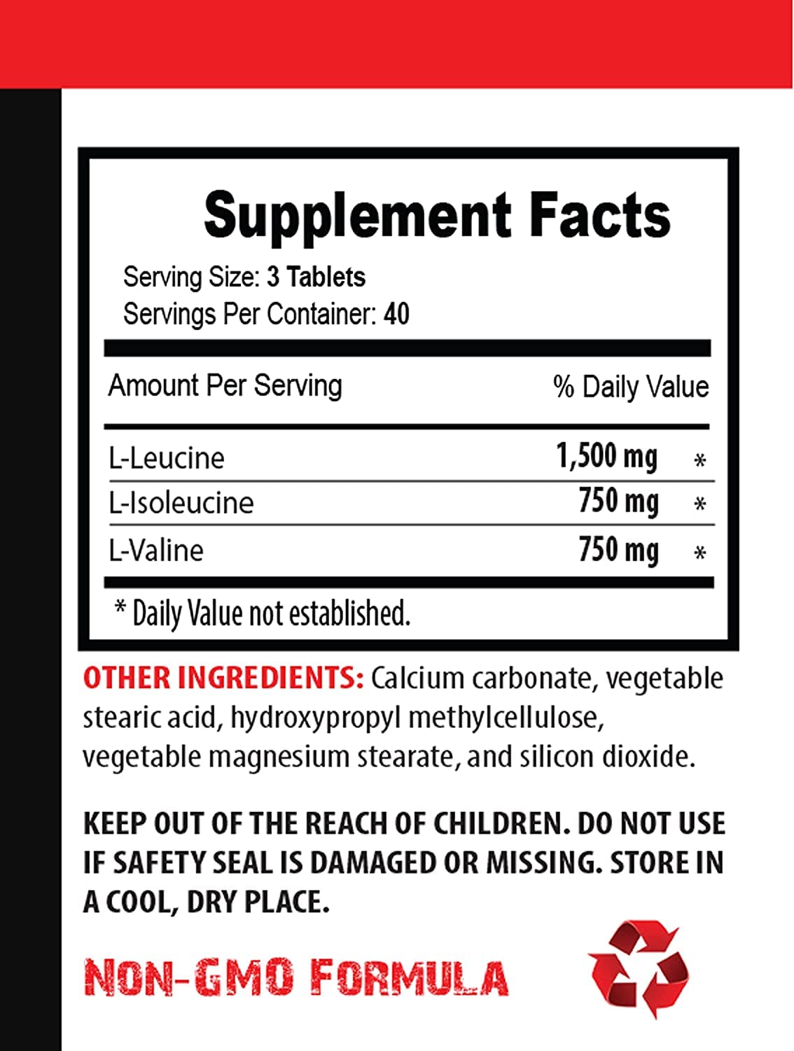 VIP Supplements BCAA 3000 mg Branched-Chain Amino Acids Tablets, 120 Count