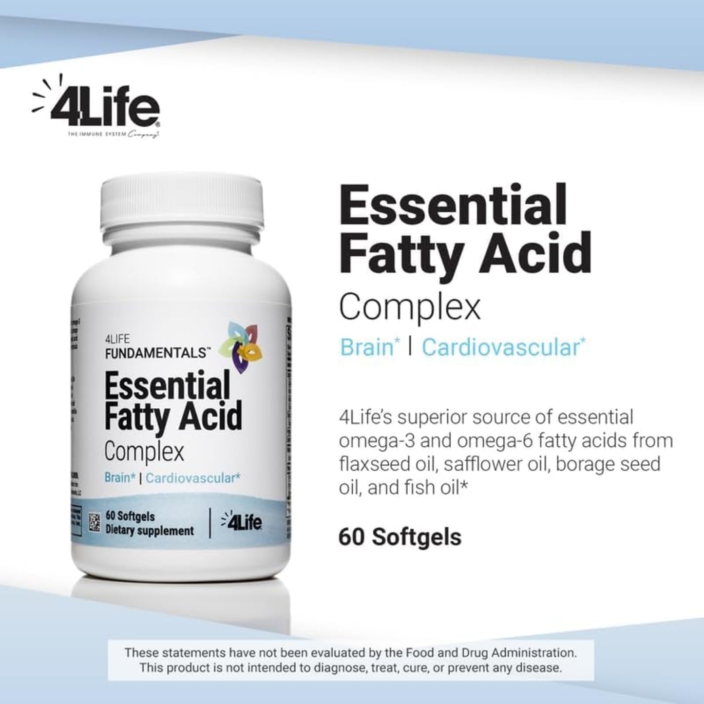 4Life Essential Fatty Acid Complex Omega-3-6 Softgels, 60
