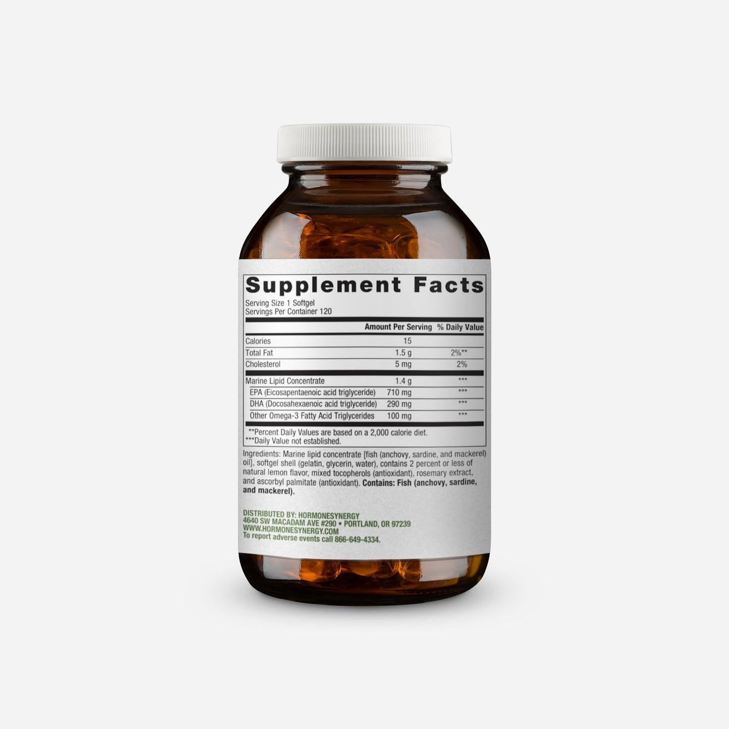 HormoneSynergy OmegaSynergy EPA-DHA 1000 mg Softgels, 120 Softgels
