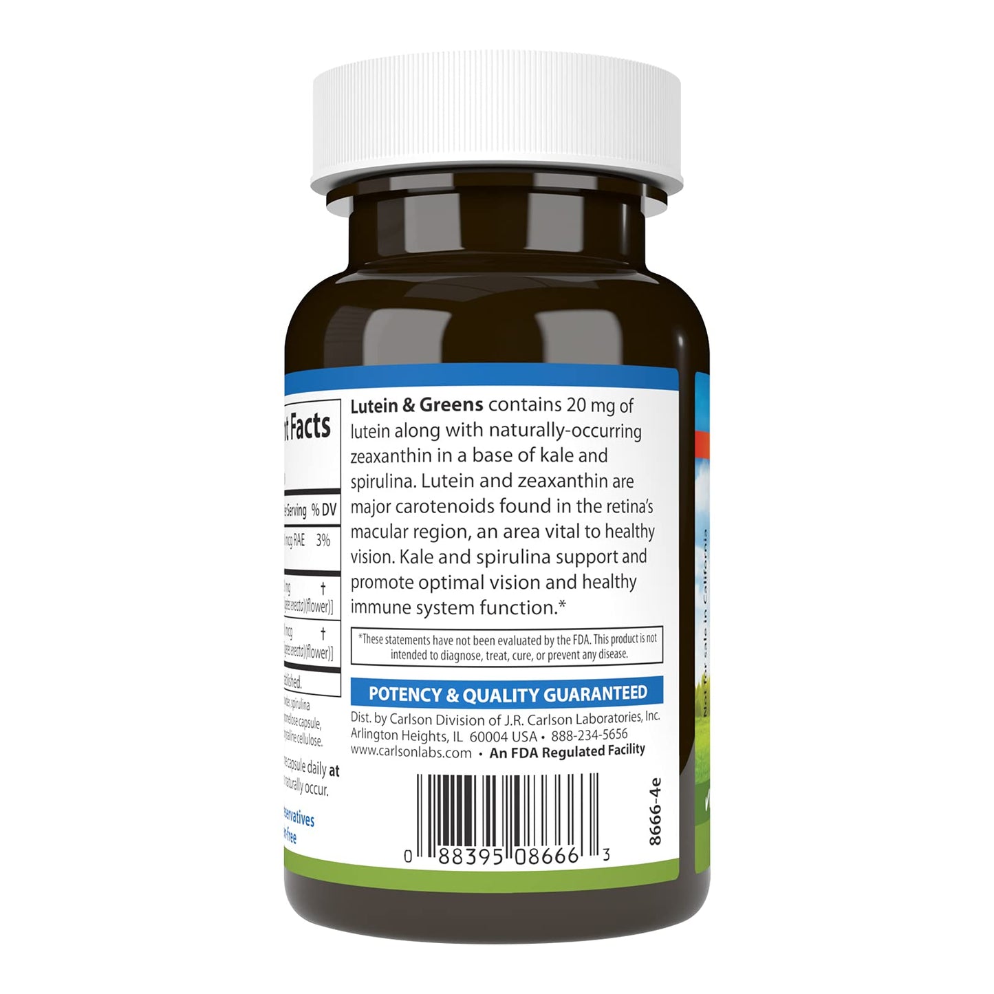 Carlson Lutein & Greens Capsule, 60 Count