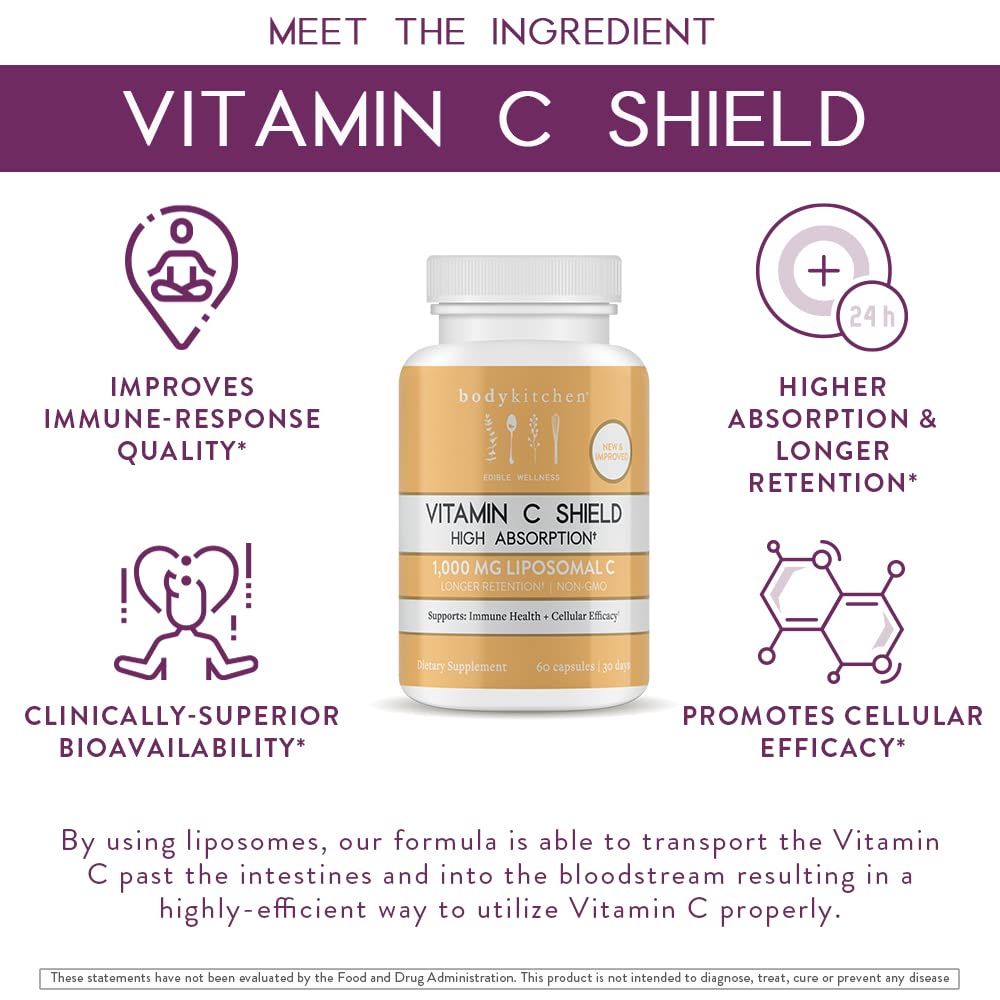 Body Kitchen Liposomal Vitamin C Shield Capsule, 60 Count