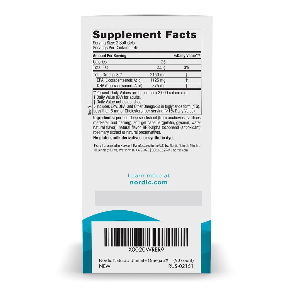 Nordic Naturals Ultimate Omega 2X 90 Softgels