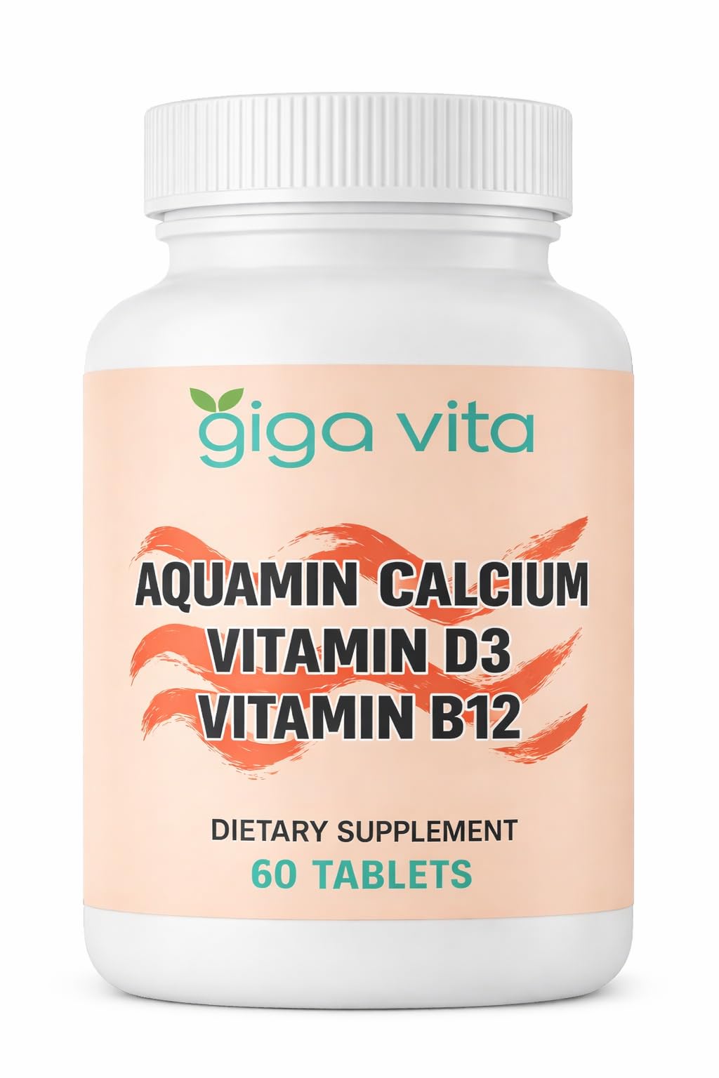 Giga Vita Aquamin Calcium with Vitamin D3 & Vitamin B12 – Bone, Joint & Energy Support – 60 Tablets