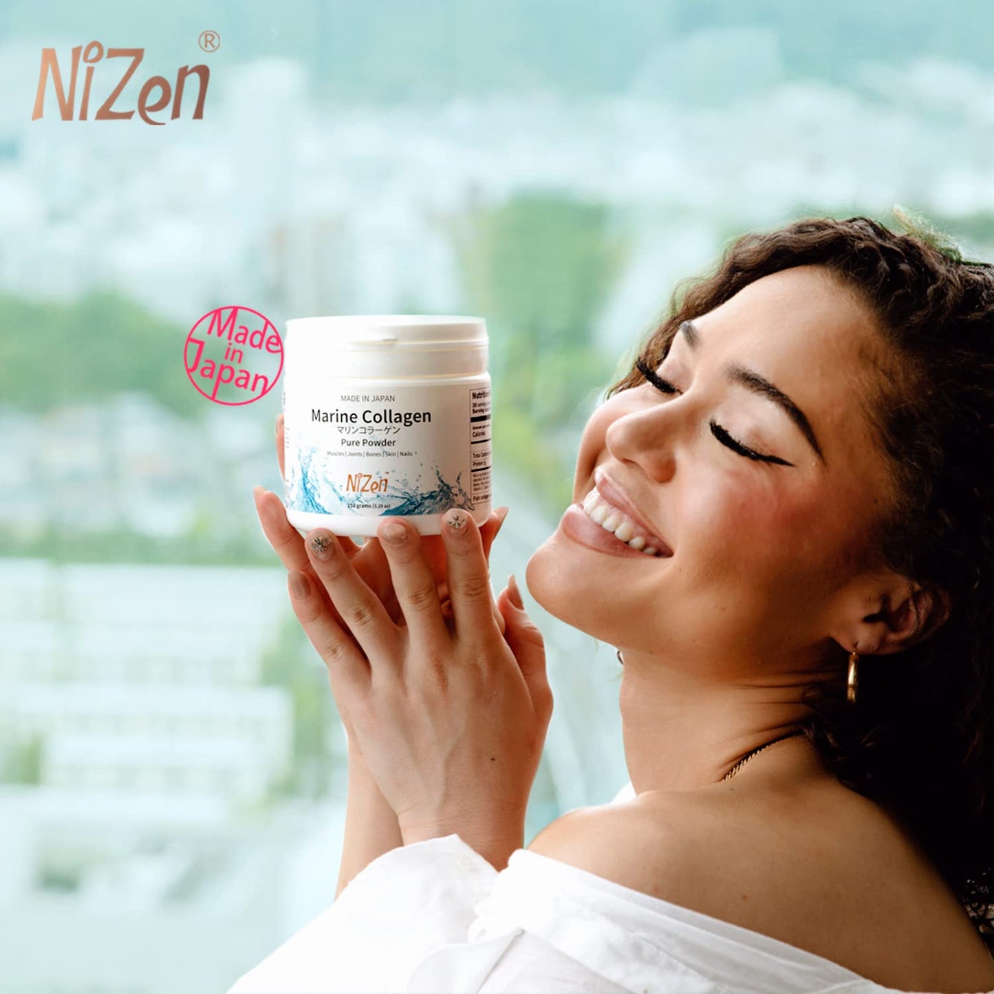 Nizen Marine Collagen Pure Powder, Hydrolyzed Peptides Easy-to-Digest Amino Acids Supplement, Unflavored, Non-Clumping, Made in Japan, 5.3 oz