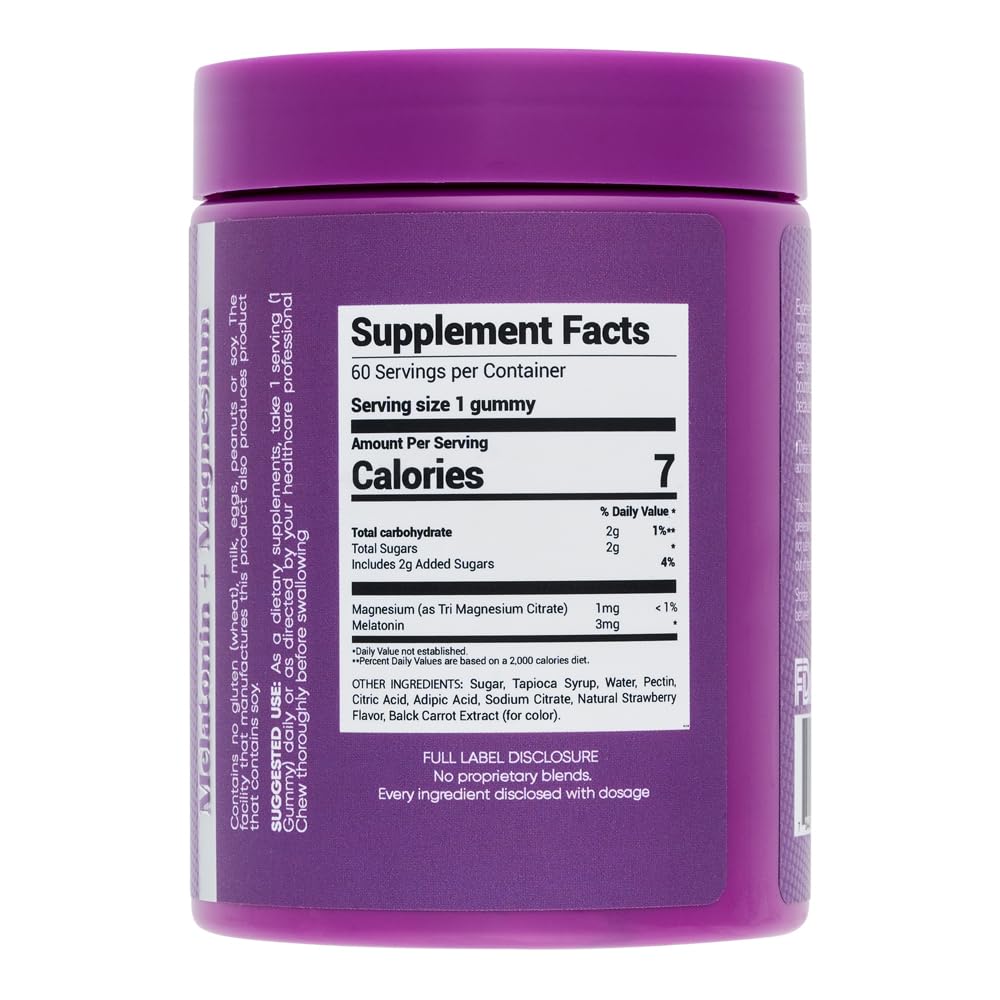 ZIVA Sleep Support Gummies – Melatonin & Magnesium Sleep Aid for Adults – Restful Sleep Formula with Natural Berry Flavor, 60 Count