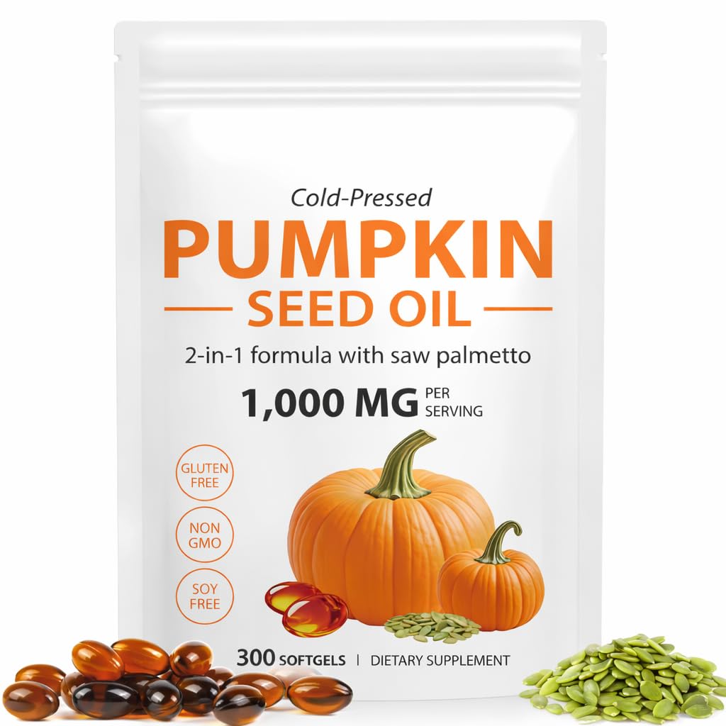 Generic Pumpkin Seed Oil 1000 mg with Saw Palmetto Softgels, 300 Softgels