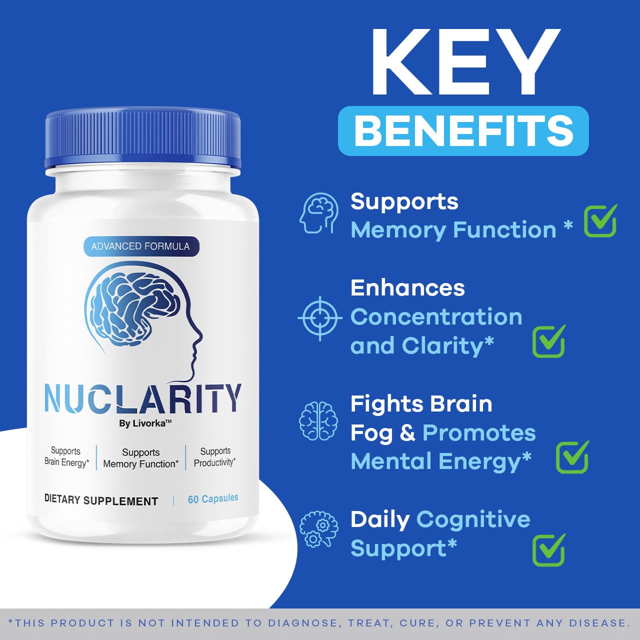 LIVORKA Nuclarity Memory & Focus Support Capsules, 60 Count