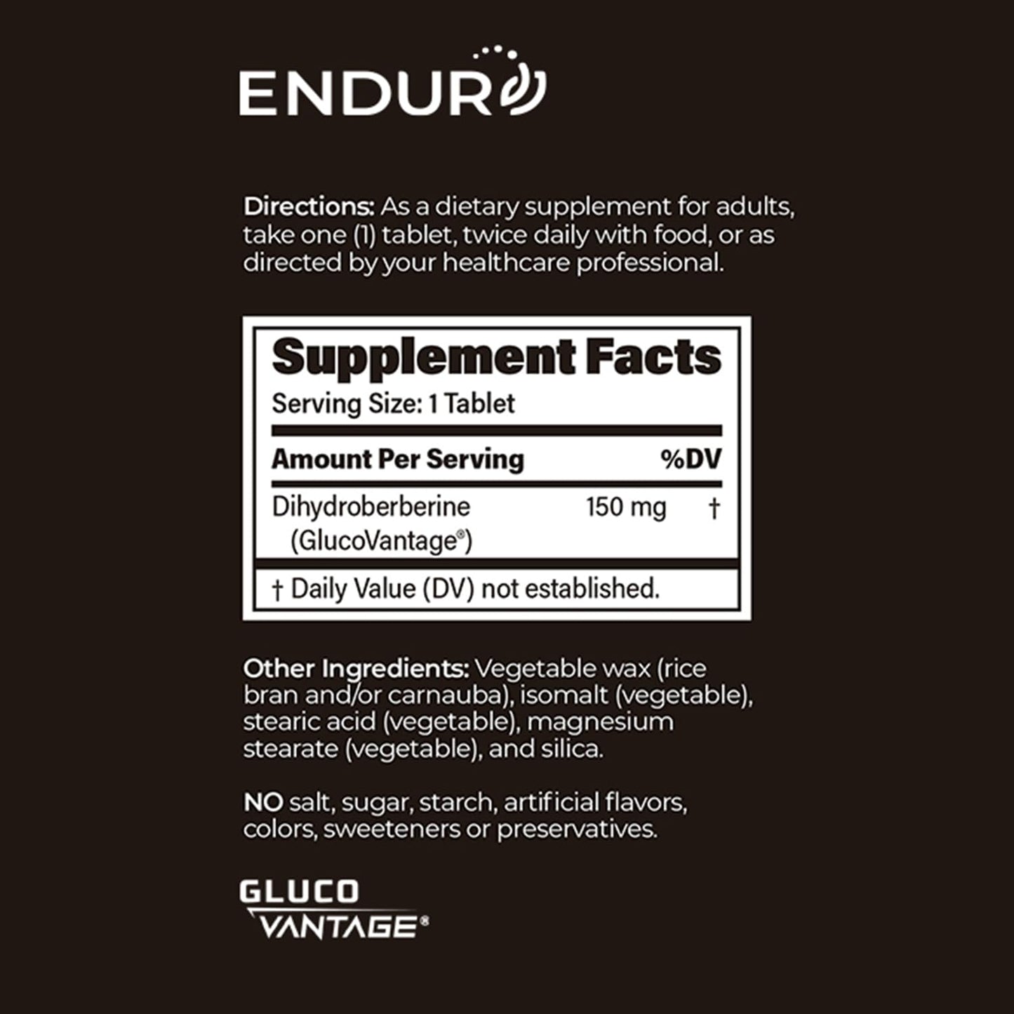 Endurance Products Dihydroberberberine Berberine SR (Sustained Release) Tablet, 60 Tablets