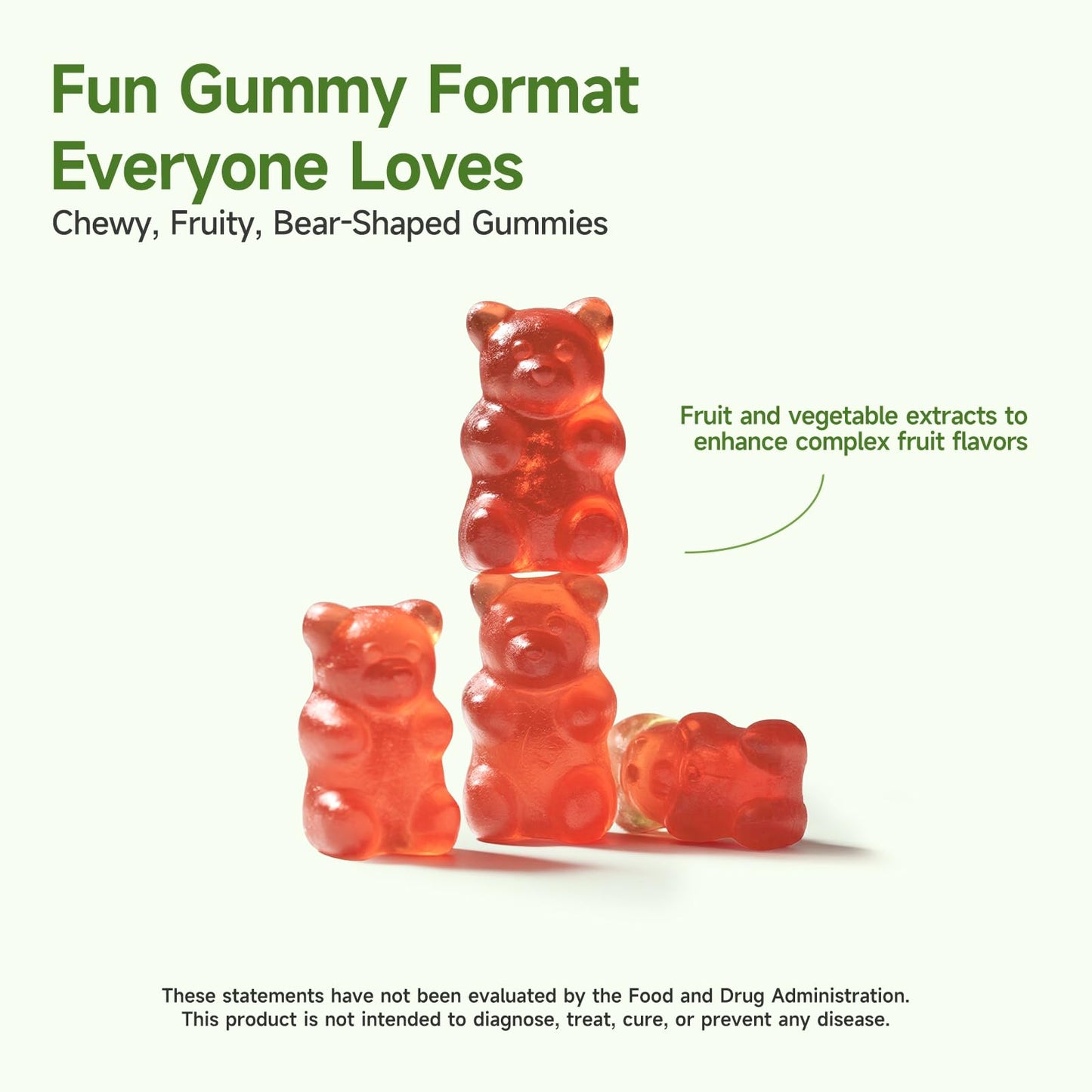 Ahete Fruit and Veggies Vitamin A C E Gummies, 180 Count (60 Count per Pack, Pack of 3)