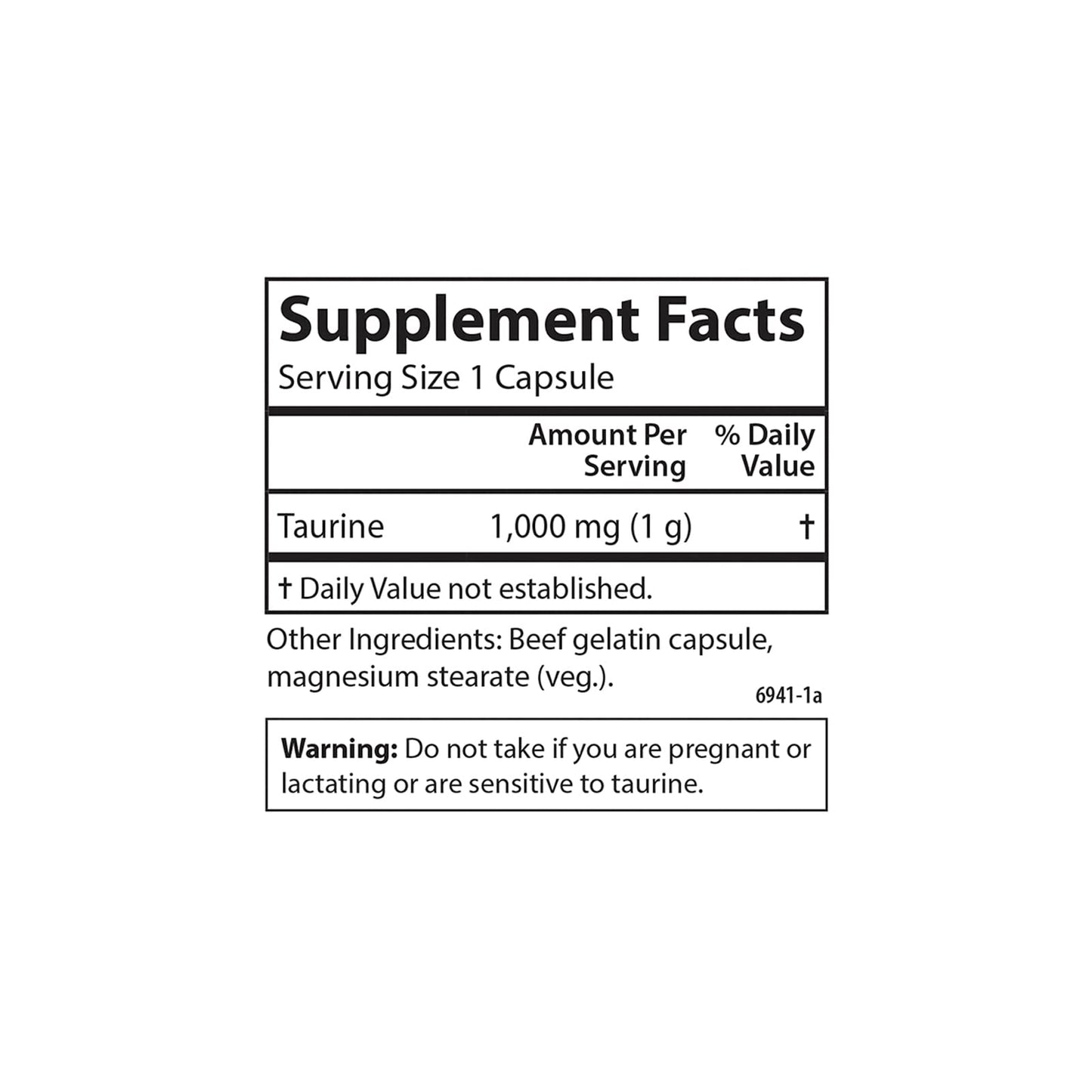 Carlson Taurine Free-Form Amino Acid, Support, Nerve Health & Muscle Function, 300 Capsules