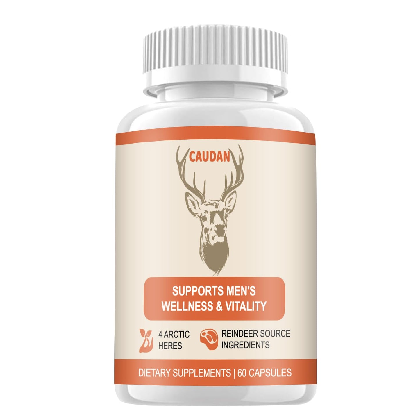 CAUDAN Men's Vitality Supplement Capsules, Arctic Herb & Reindeer Organ Blend – Daily Support, 60 Count