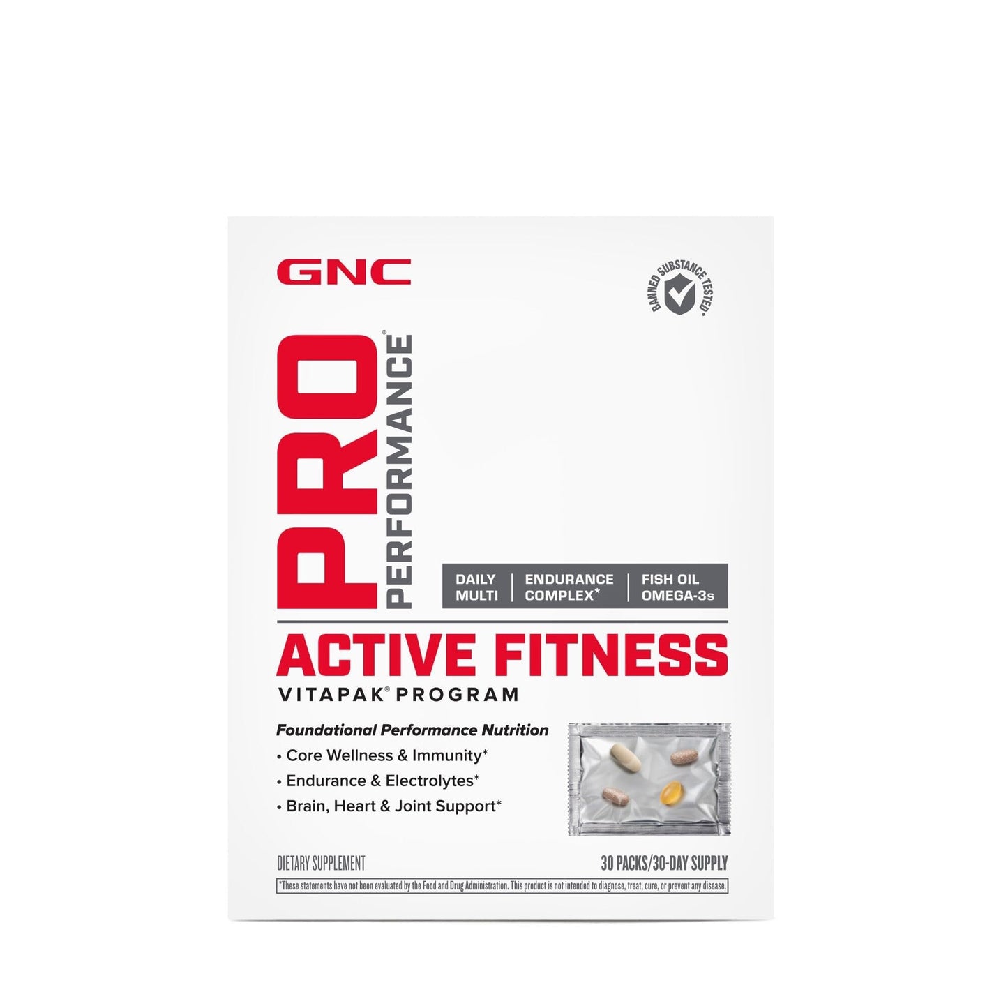 GNC Pro Performance Active Fitness Vitapak Program Tablets 30