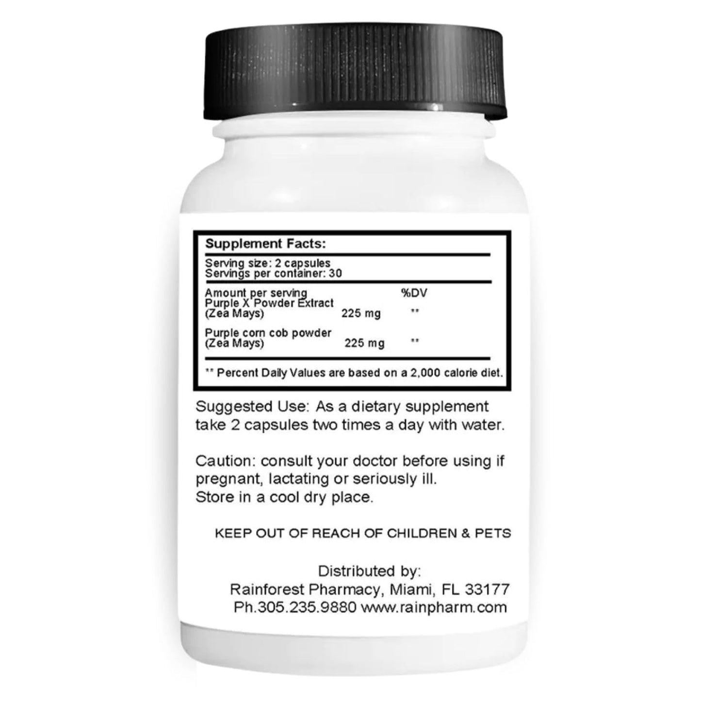 Rainforest Pharmacy Purple Max Vegetable Capsules, 60 Count