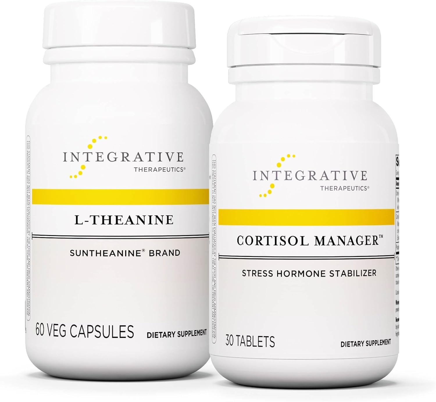 Integrative Therapeutics Cortisol Manager & L-Theanine Bundle, 30 Tablets & 60 Capsules