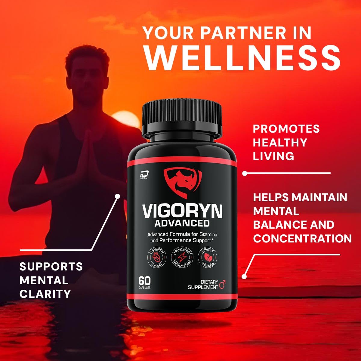 Indelo Vigoryn Advanced Formula Supplement 120 Capsules