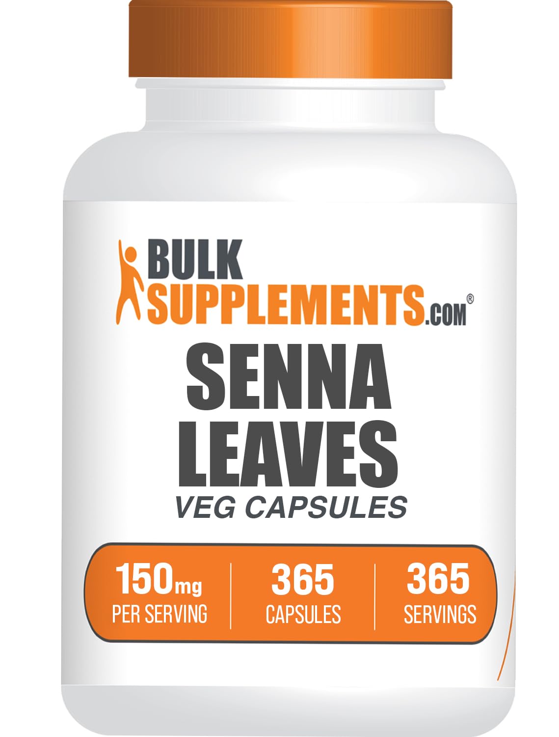 BulkSupplements Senna Leaf Extract Capsules, 365 Count