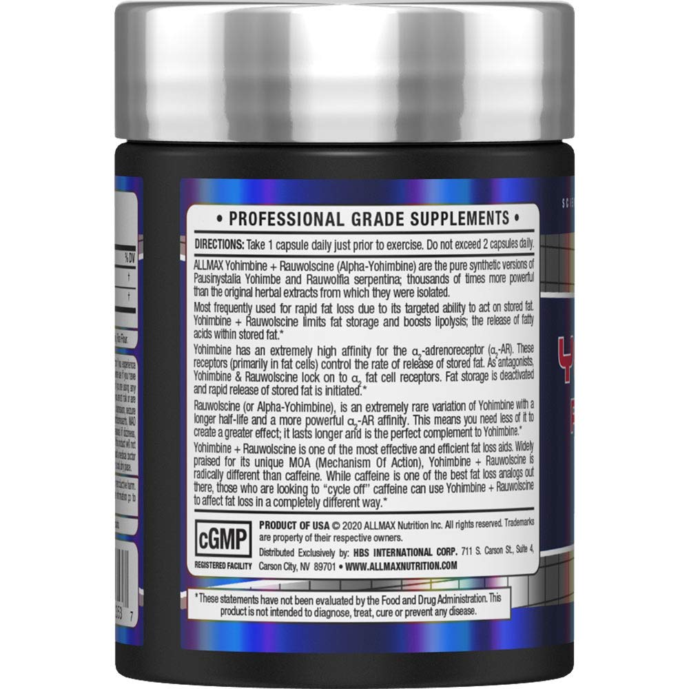 ALLMAX Yohimbine + Rauwolscine Capsules, 60 Capsules