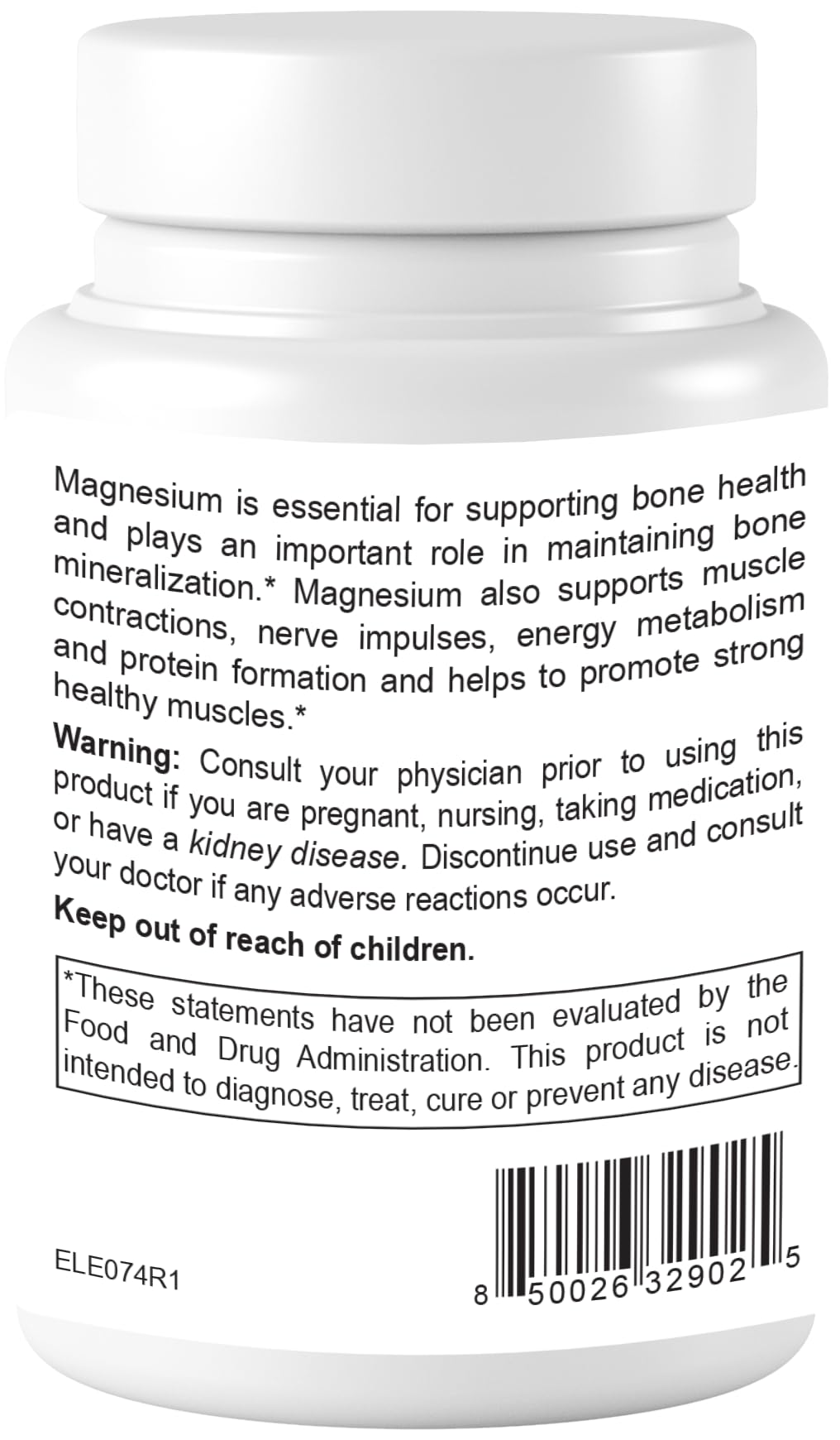 DR WELLME NUTRITION Magnesium Oxide 500mg Tablets, 1 Count