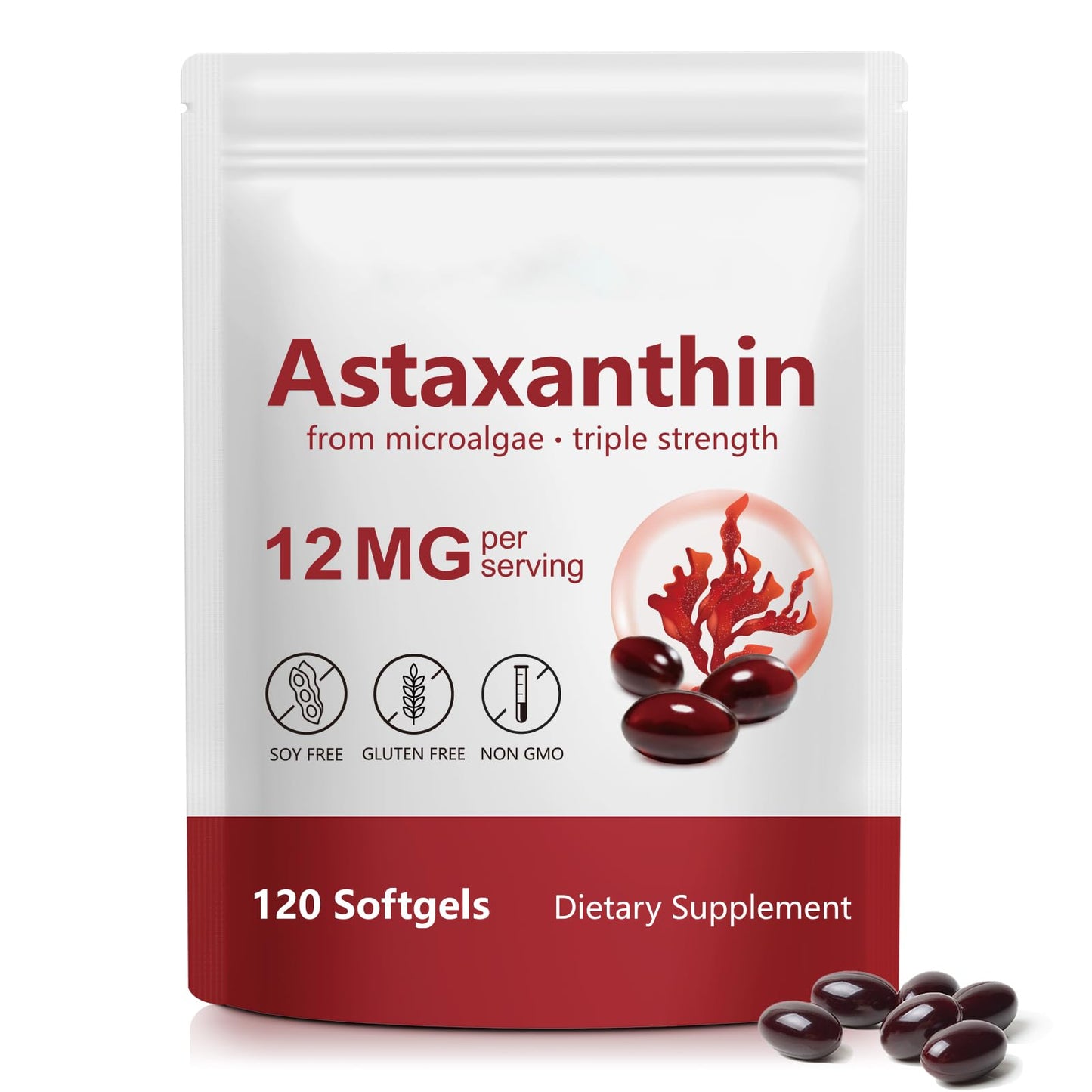 YUEPLATTNMAY Astaxanthin 12mg Softgels 120 Count