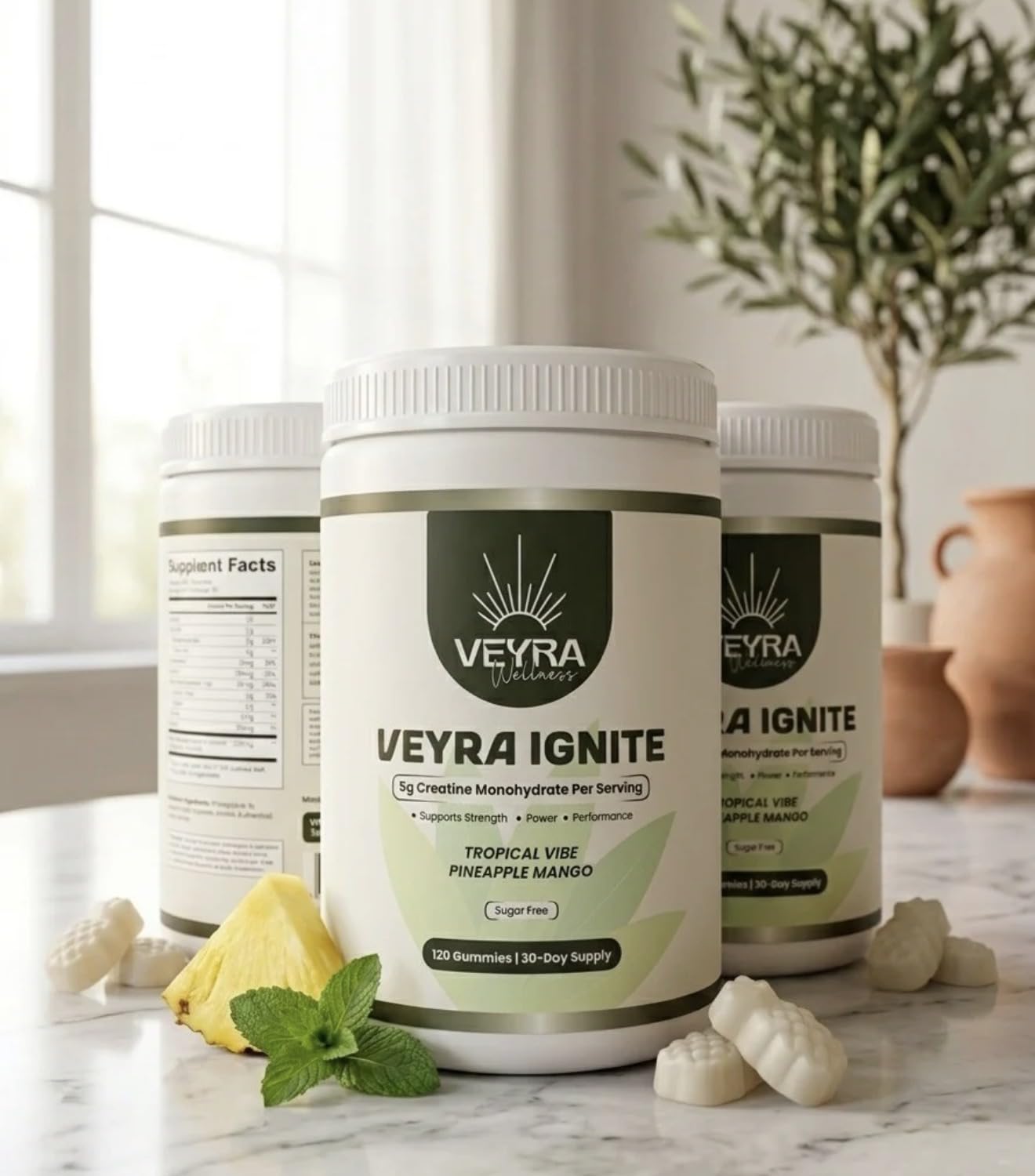 Veyra Wellness Ignite Sugar-Free Creatine Gummies 120 Count