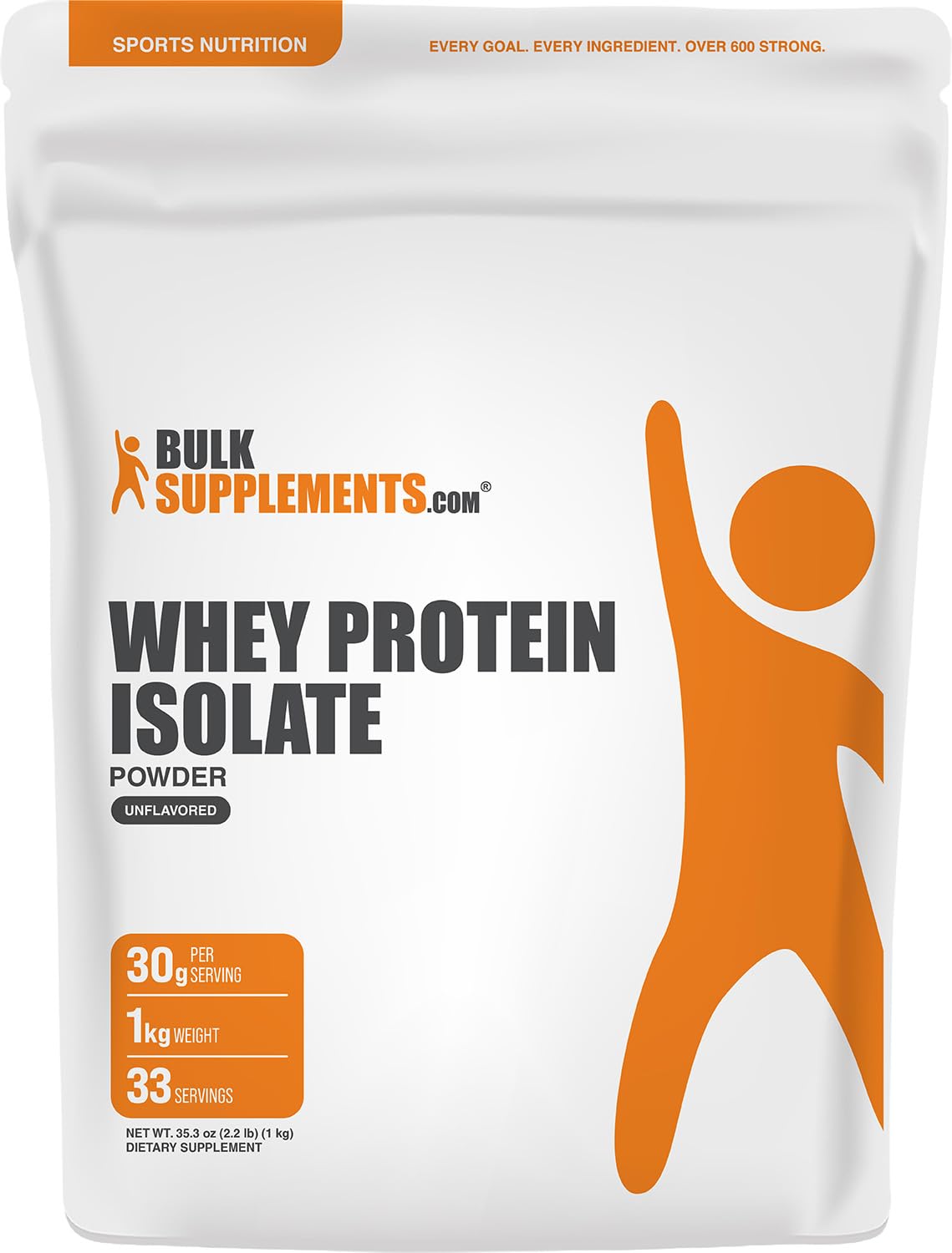 BulkSupplements Whey Protein Isolate Powder 35.274 Servings