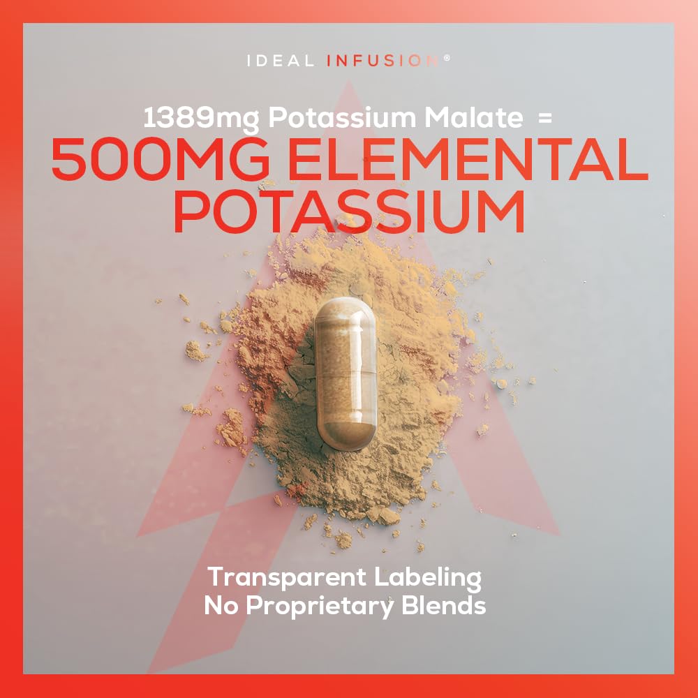 Ideal Infusion Potassium Malate 1300mg Capsule, 240 Capsules
