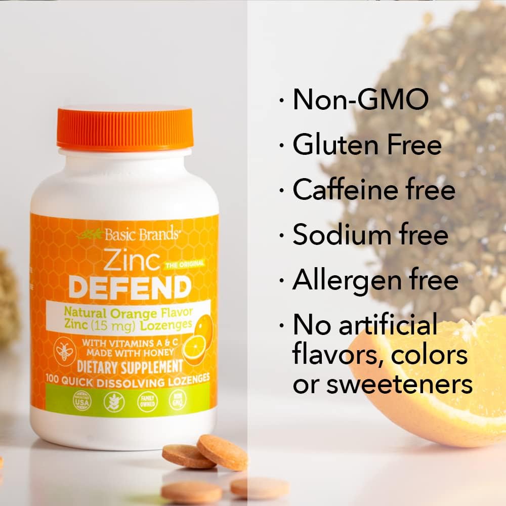 Basic Organics Zinc Orange Defend Tablet 100 Count
