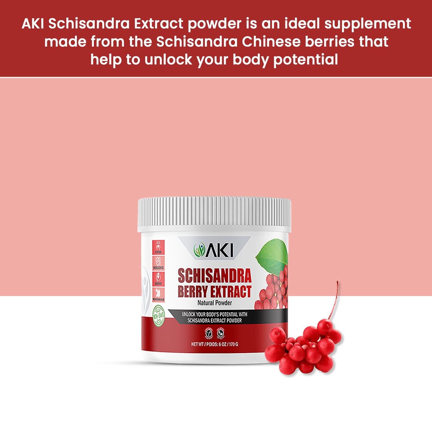 AKI ORGANIC Schisandra Berry Extract Powder, 6 oz