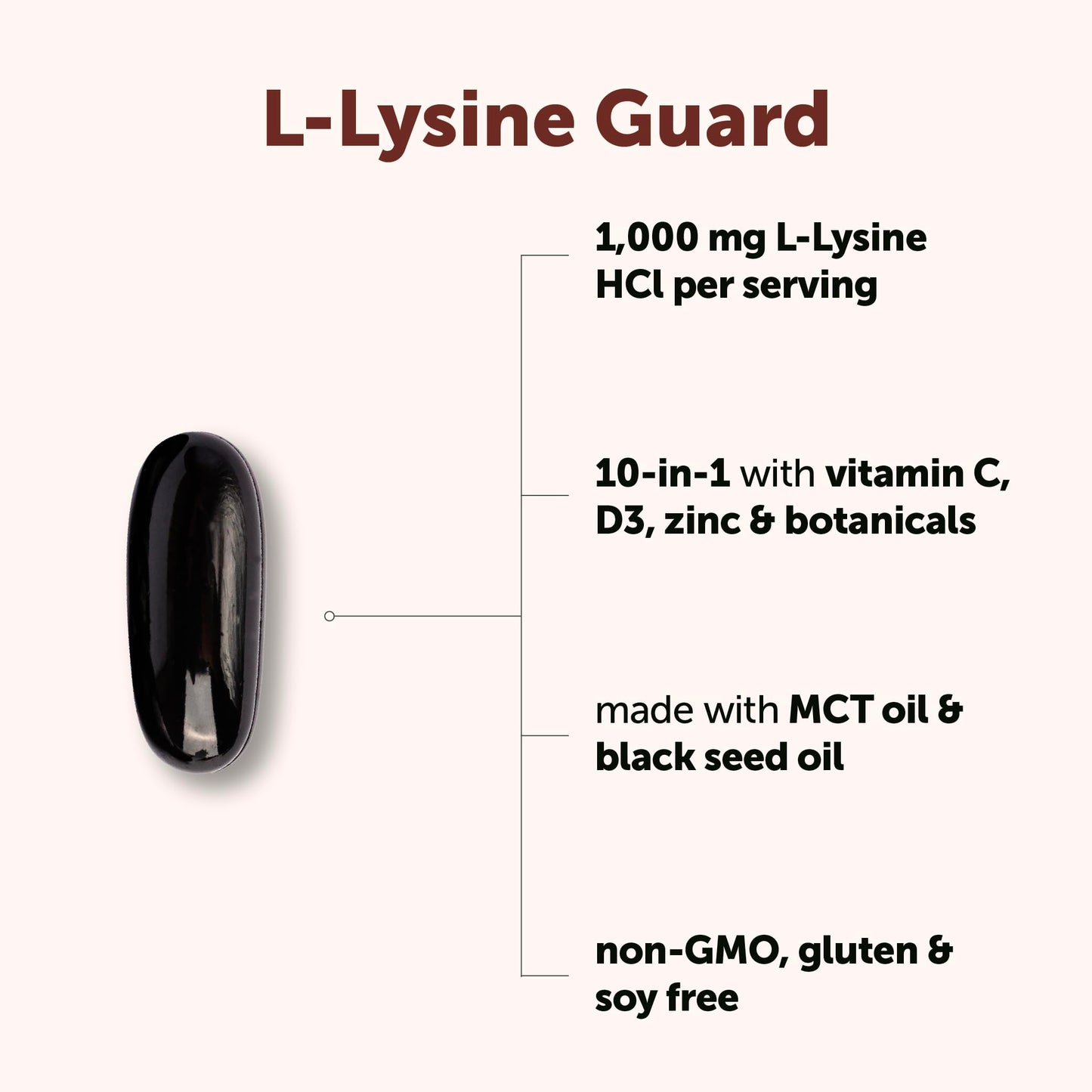 Micro Ingredients L-Lysine Guard 1,000mg Per Serving Softgels 300