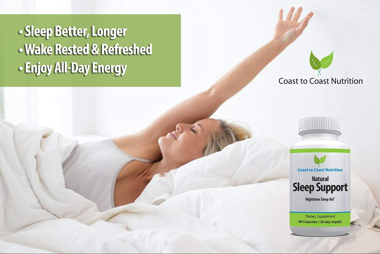 Coast to Coast Nutrition Sleep Support Supplement 60 Capsules