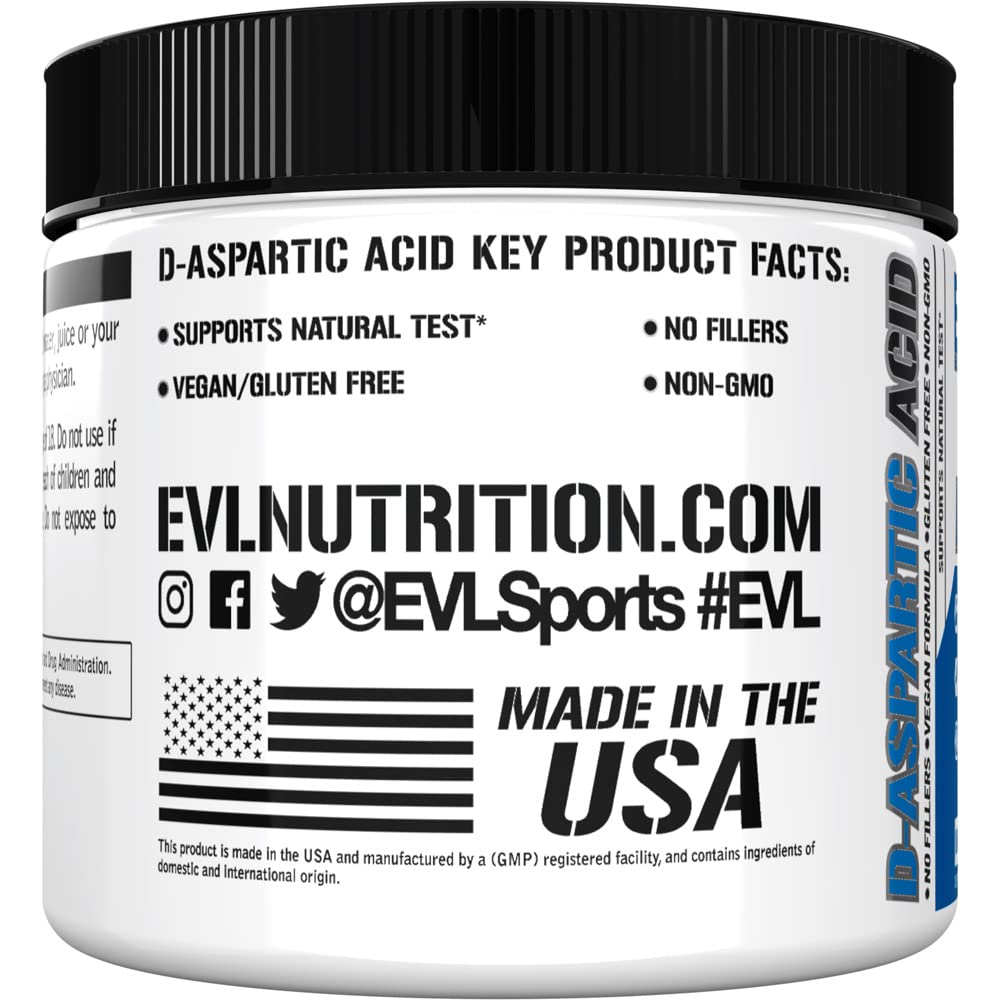 Evlution D-Aspartic Acid Testosterone Booster Powder 3.3 Ounce