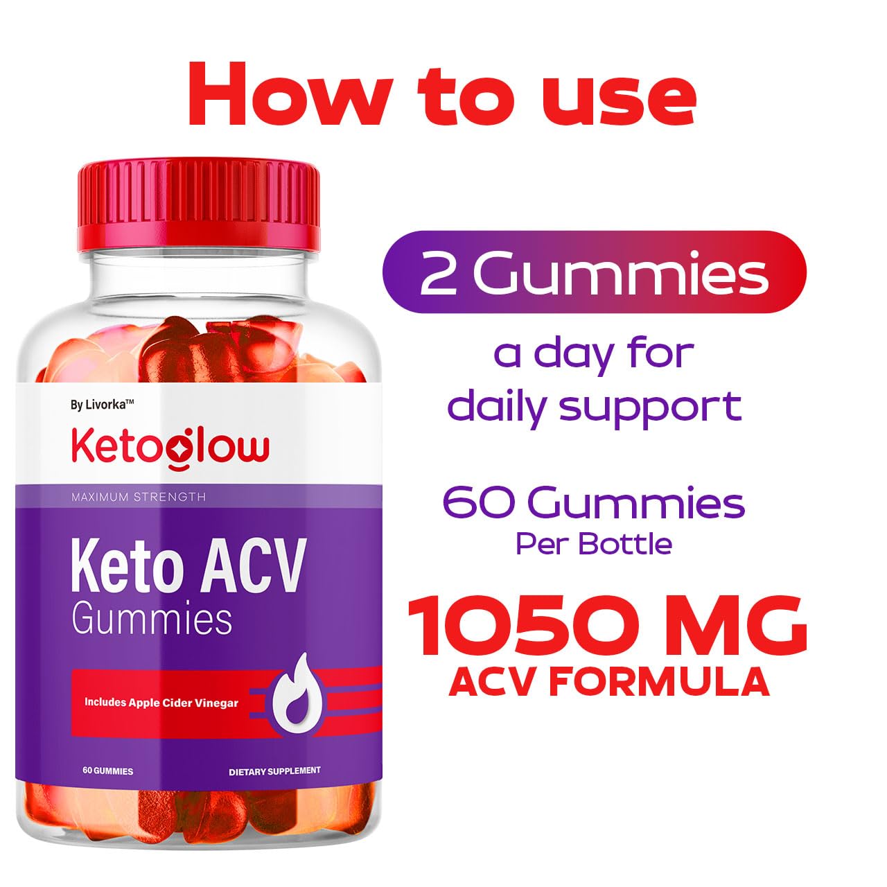 LIVORKA KetoGlow Keto ACV, 60 Gummies