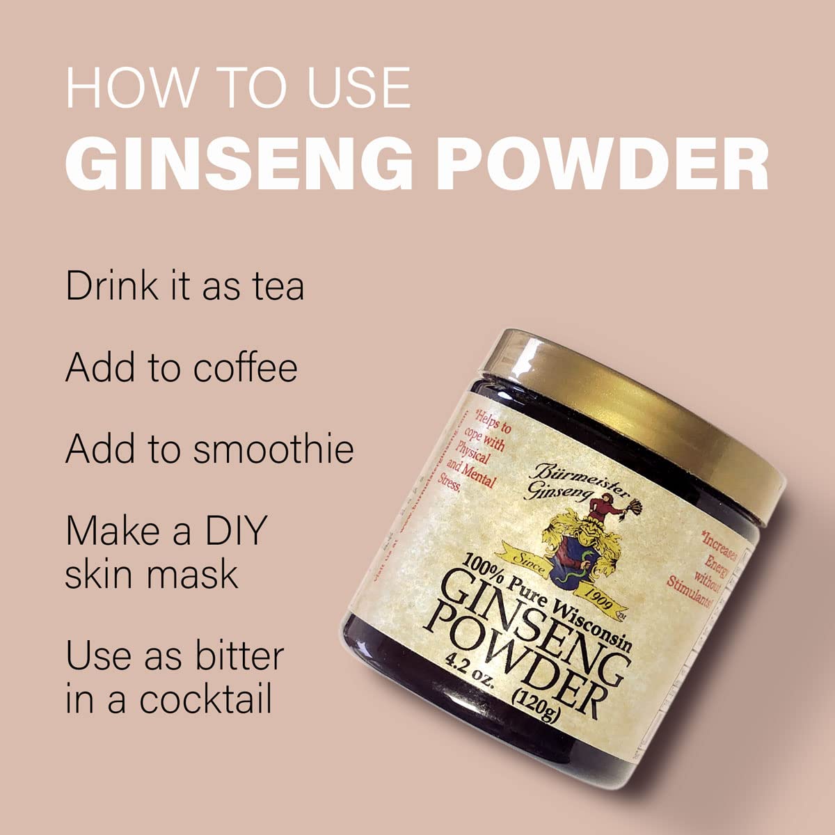 Burmeister Ginseng Instant American Ginseng Root Powder 16 oz