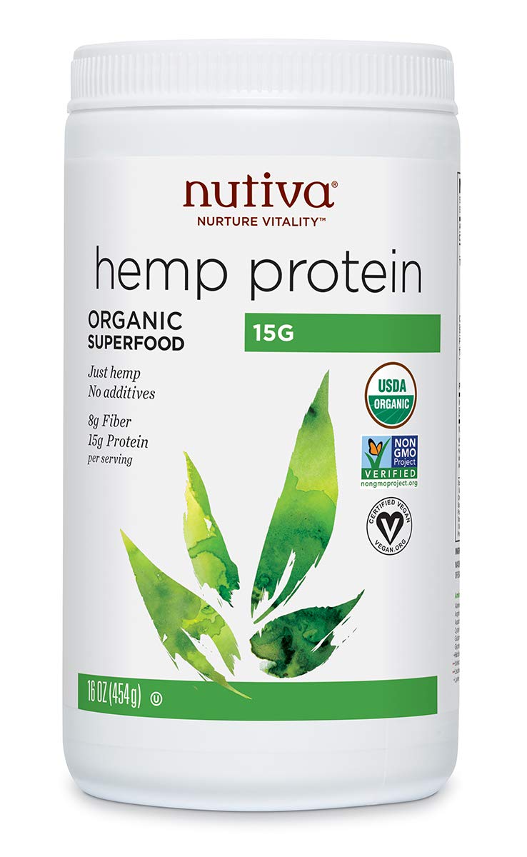 Nutiva Organic Cold-Processed Hemp Protein Powder, 16 oz